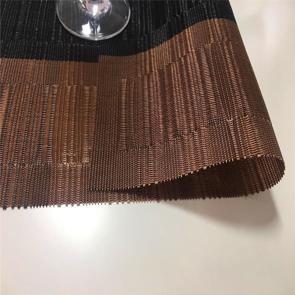 Placemats,Durable Placemats for Dining Table,Washable Woven Vinyl Kitchen Placemats Set of 4(Brown)