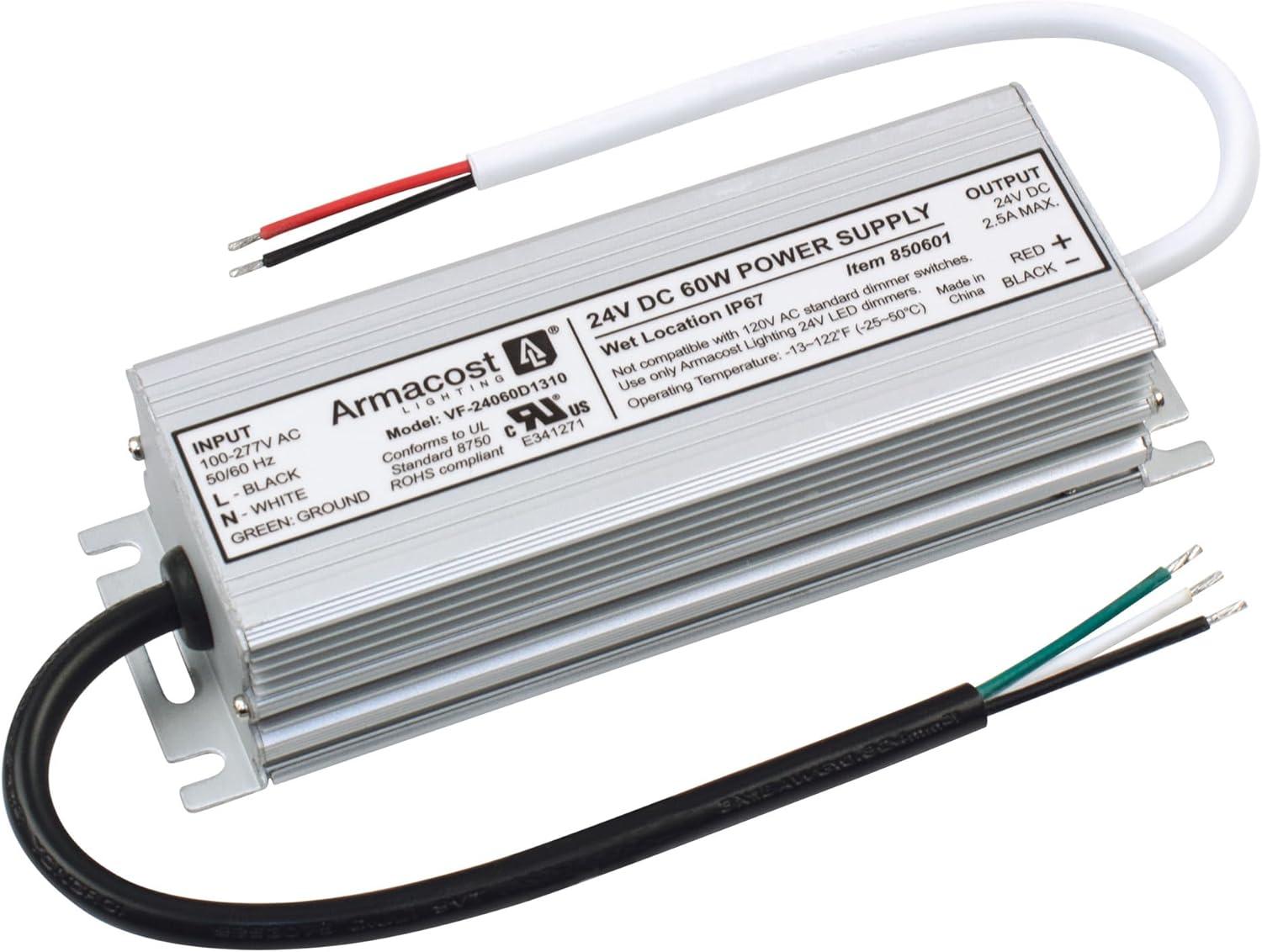 Armacost Lighting Standard Indoor/Outdoor LED Driver 24V DC, Electronic Transformer 850601