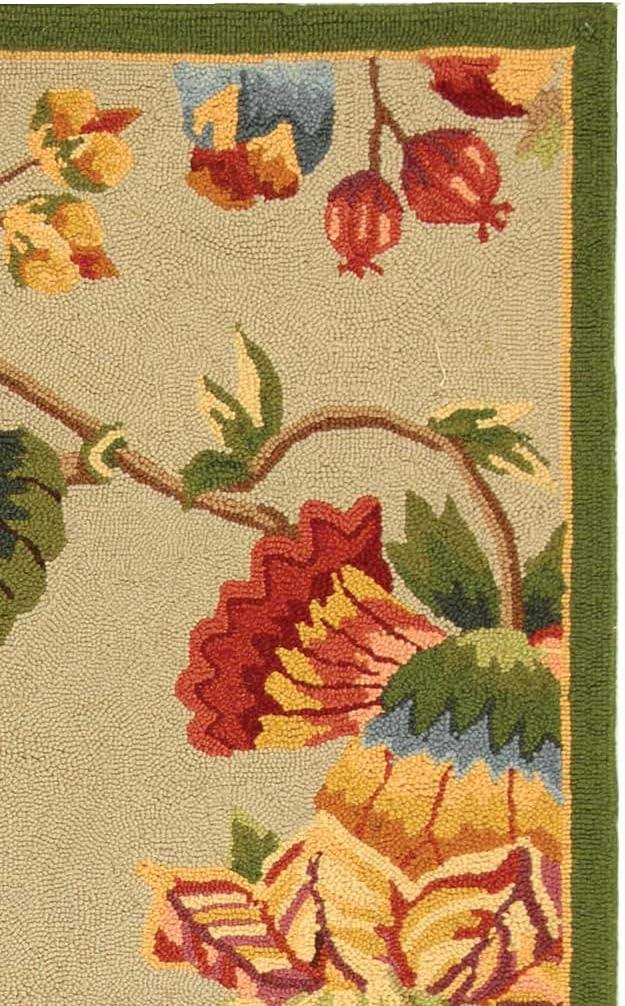 SAFAVIEH Chelsea Hayleigh Floral Wool Area Rug, Sage, 2'9" x 4'9"