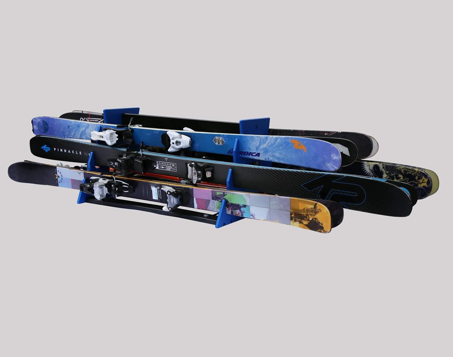 Black Freestanding HDPE Six Pack Ski and Snowboard Rack