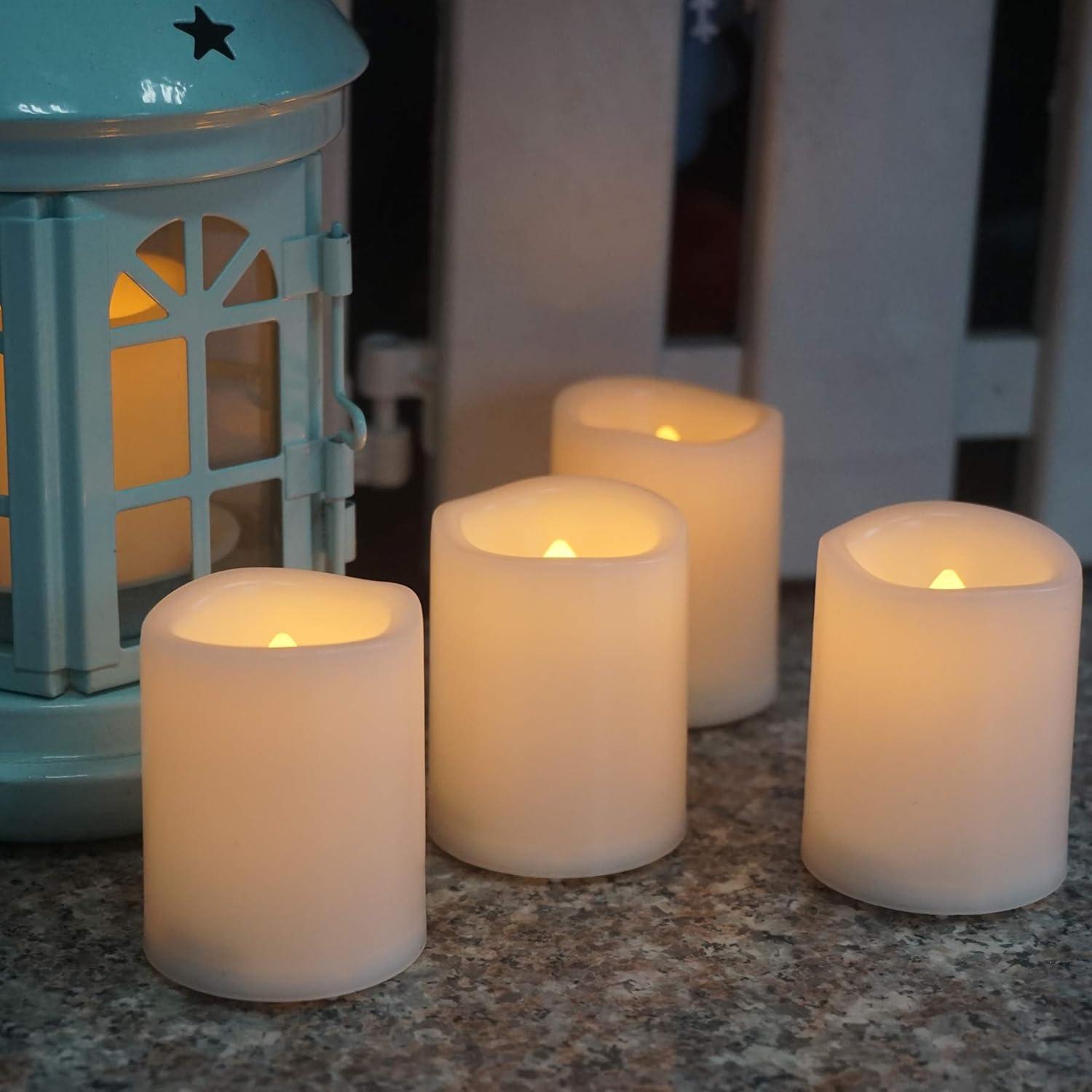 White Plastic Flameless LED Votive Candles 36-Pack