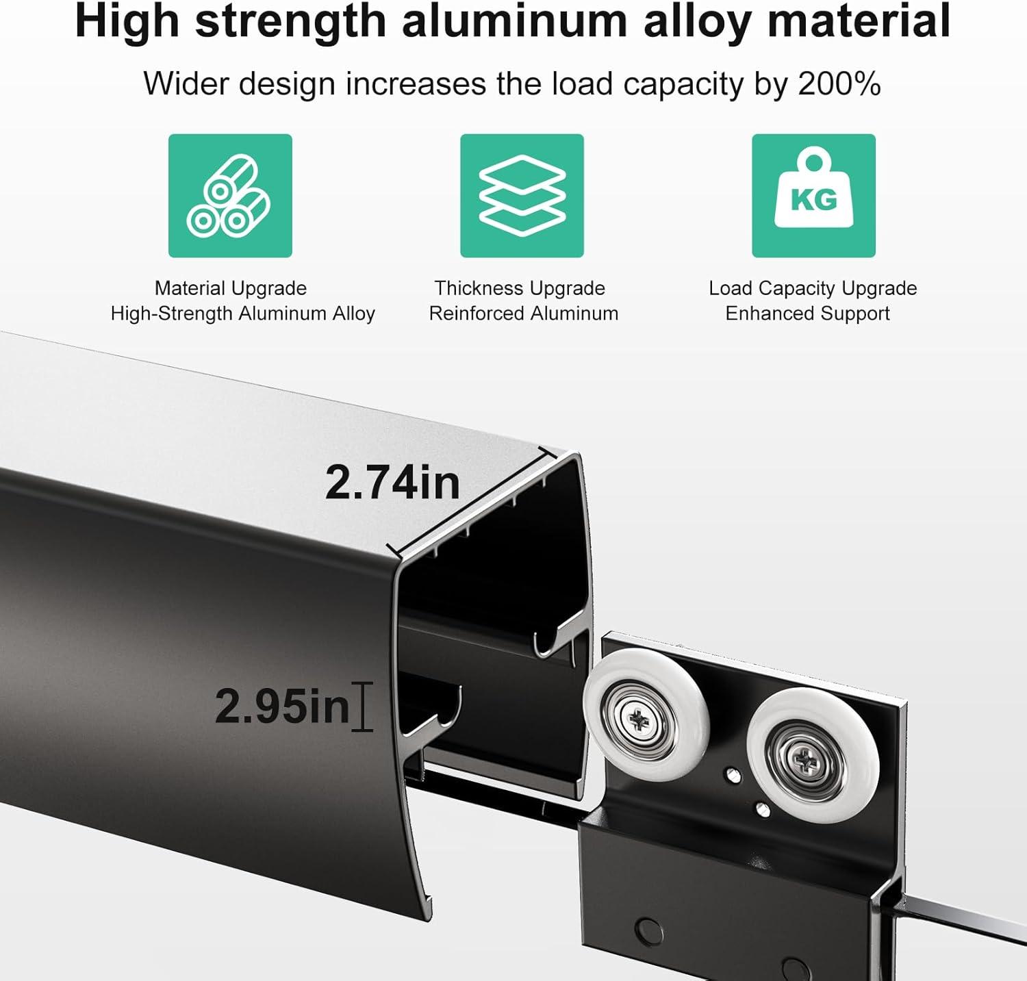 44-48"Wx72" H Semi-Frameless Double Sliding Shower Door,1/4"Thick SGCC Glass, Adjustable Width