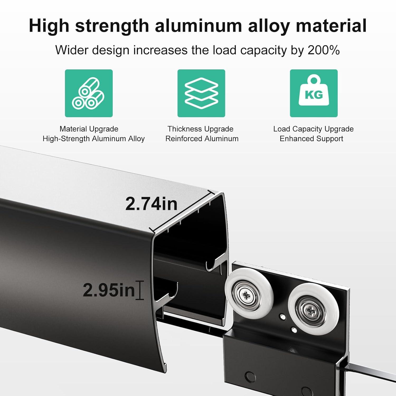 44-48"Wx72" H Semi-Frameless Double Sliding Shower Door,1/4"Thick SGCC Glass, Adjustable Width