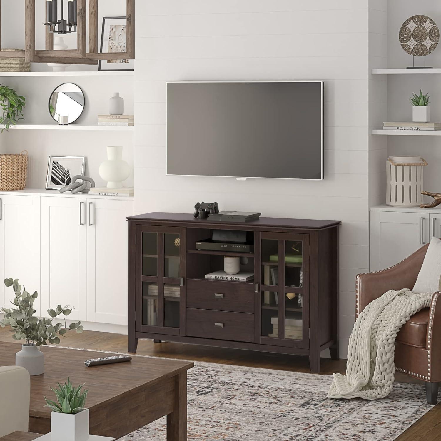 Artisan Contemporary 53" TV Media Stand in Dark Chestnut Brown