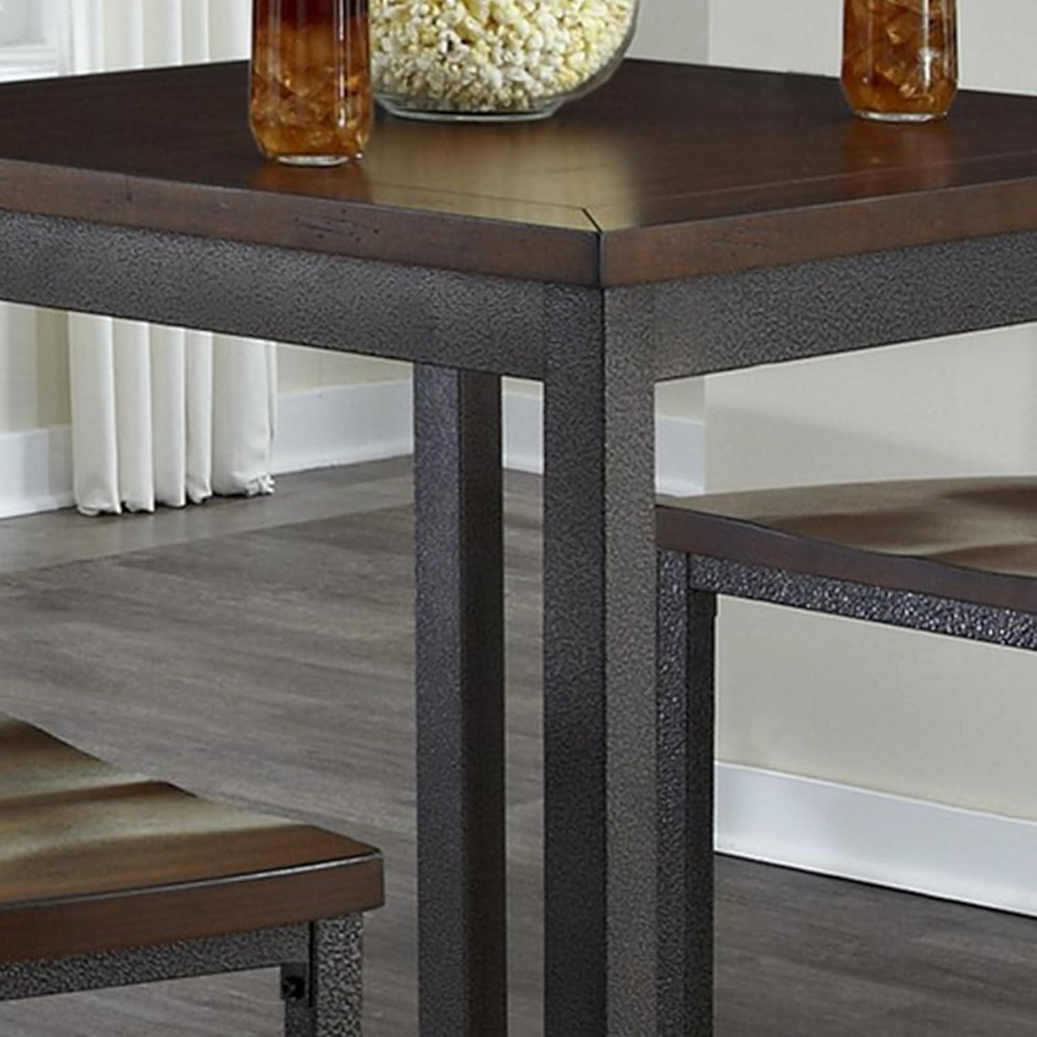 Homestyles Cabin Creek Wood Bar Table in Brown