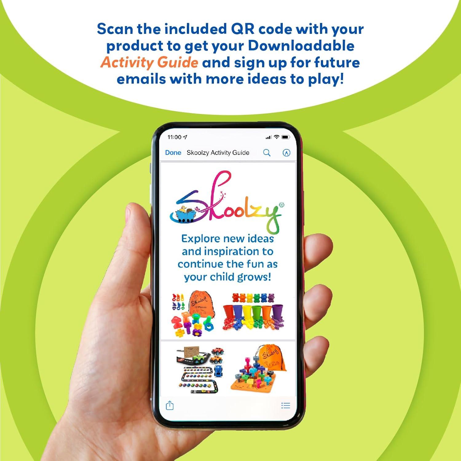 Skoolzy Nuts and Bolts 24 Piece Toy_Building_Block Set Sensory Occupational Therapy STEM for Baby Toddler Toys & Kids, Includes eBook