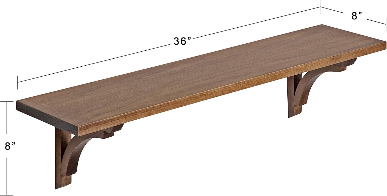 Kate & Laurel All Things Decor 36" Corblynd Traditional Wood Wall Shelf Rustic Brown - Sturdy, Easy to Install