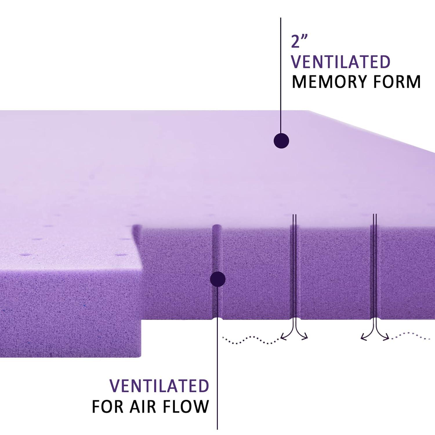 SINWEEK Mattress Topper Twin XL, 2 Inch Gel Memory Foam Mattress Topper College Dorm Ventilated Soft Mattress Pad, Bed Topper, CertiPUR-US Certified