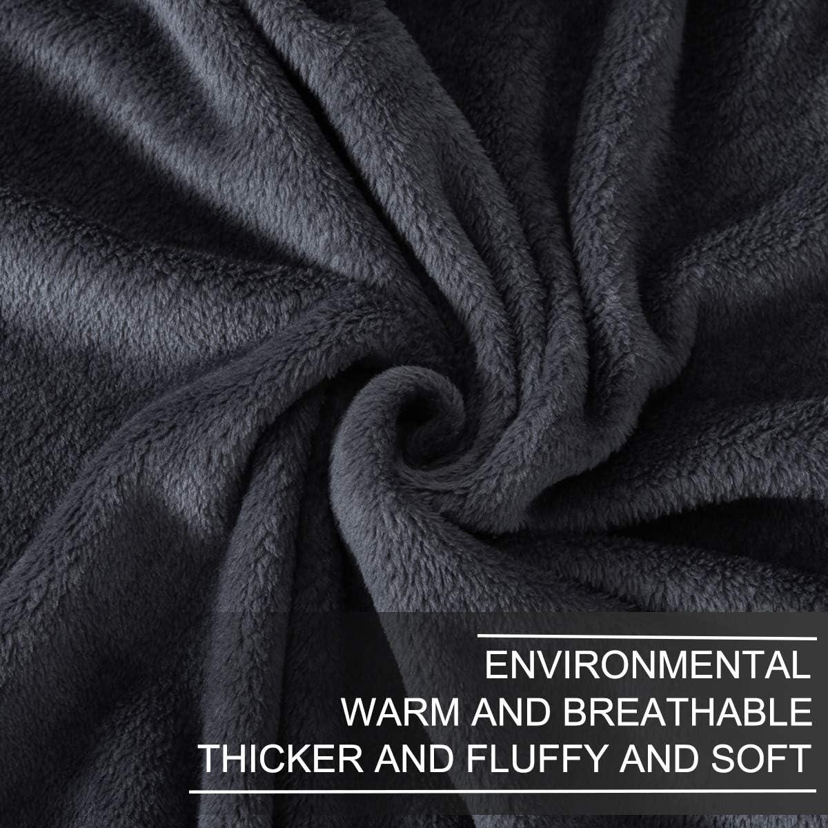 Dark Gray Full Size Fleece Blanket for All Seasons