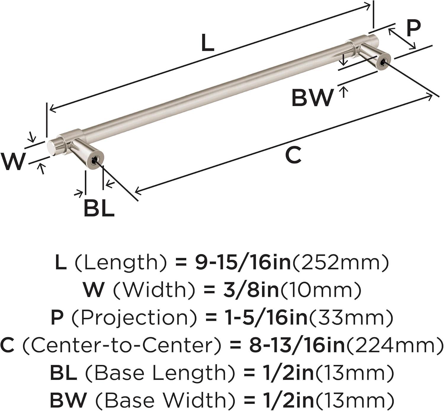 Satin Nickel 9.93" Modern Cabinet Drawer Pull