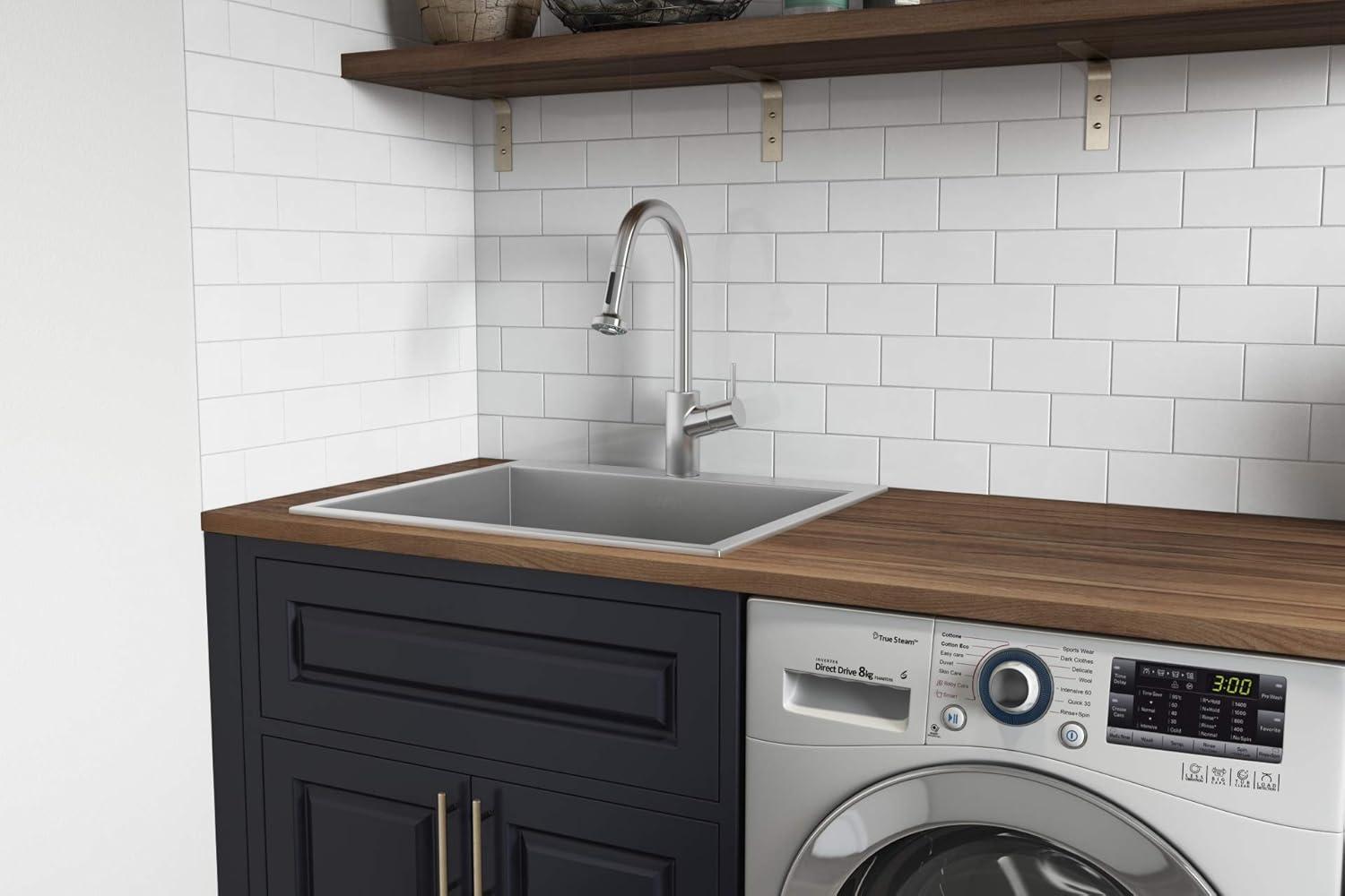 22 x 12 in. Topmount Laundry Deep Utility Sink with 16 Gauge Stainless Steel