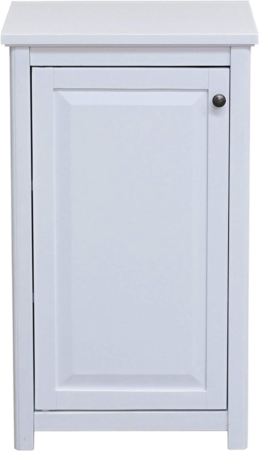 Adjustable White Wood Storage Tower with Doors