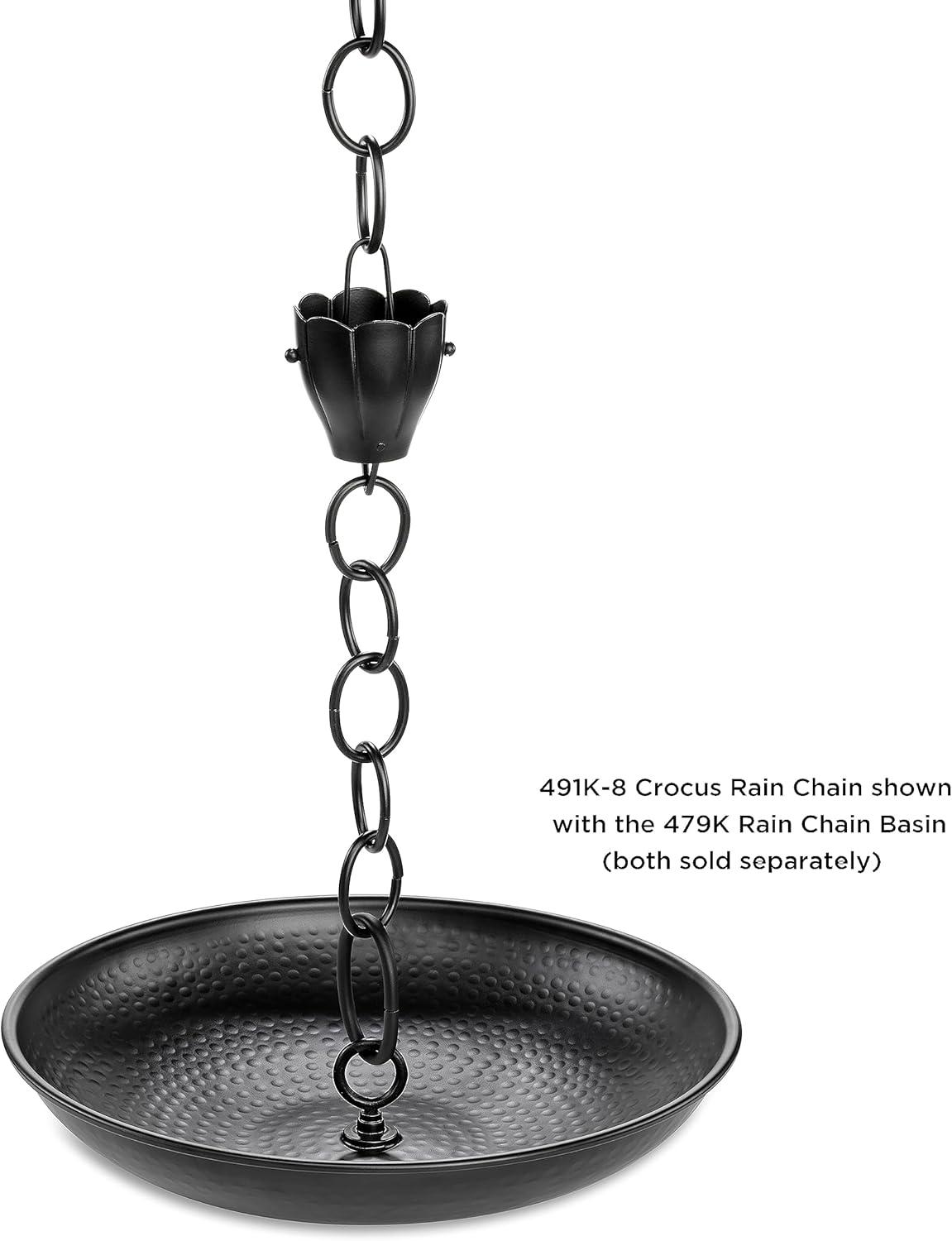 8.5 ft Black Aluminum Crocus Rain Chain