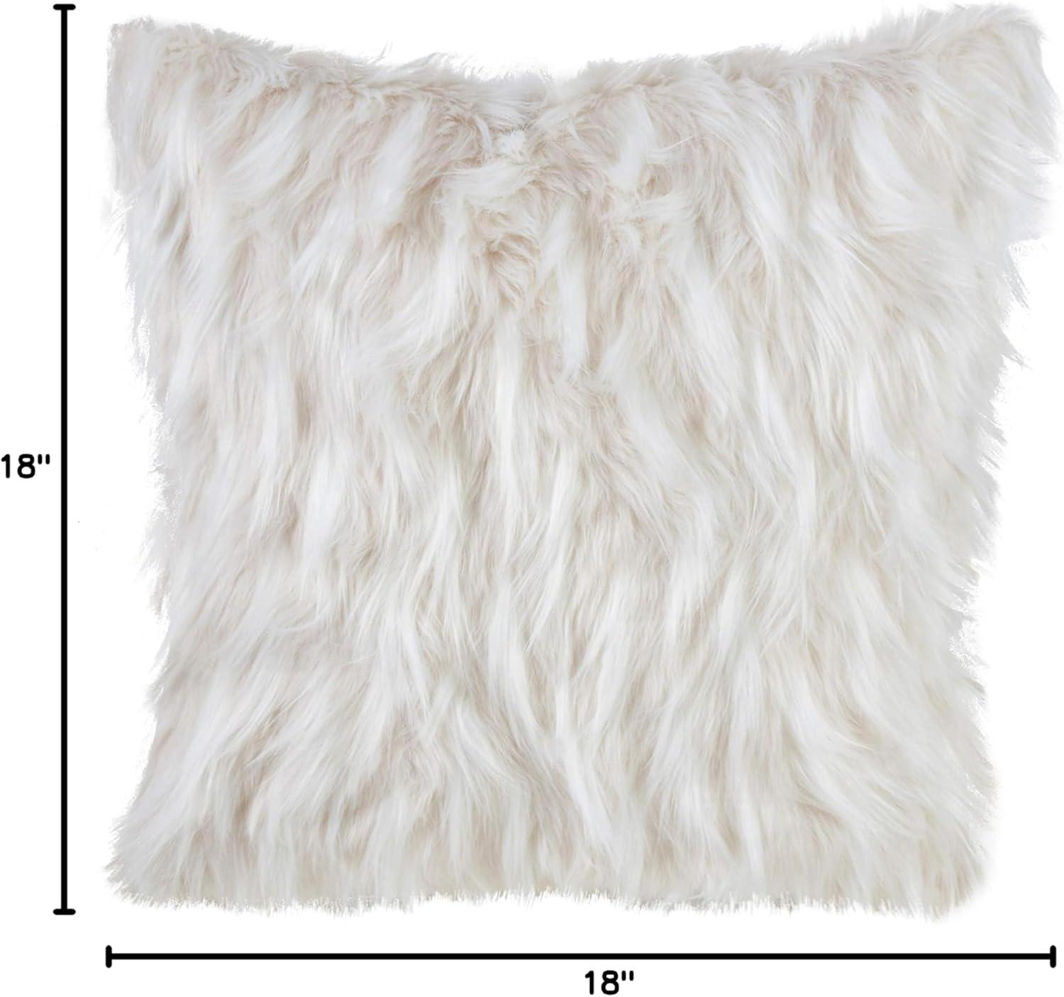 Chevron Faux Fur Throw Pillow