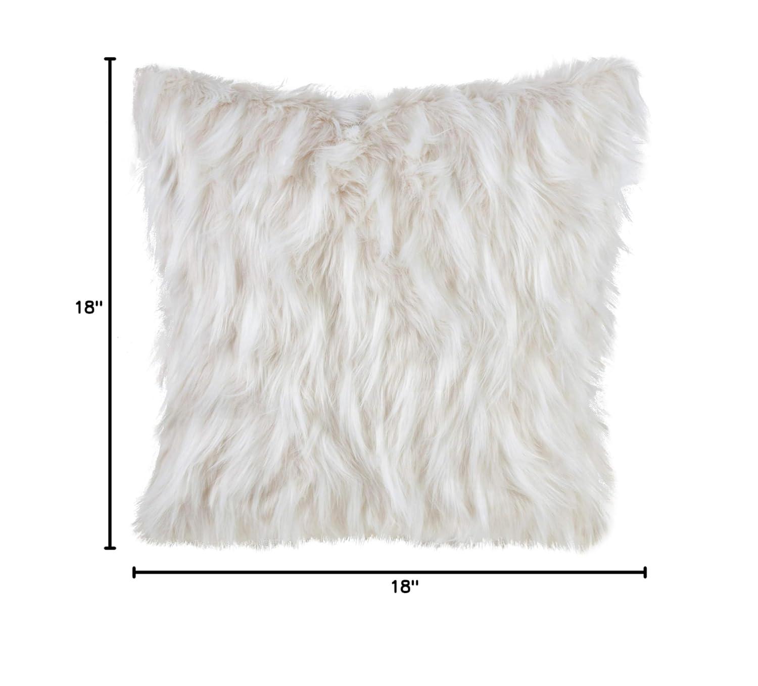 Chevron Faux Fur Throw Pillow