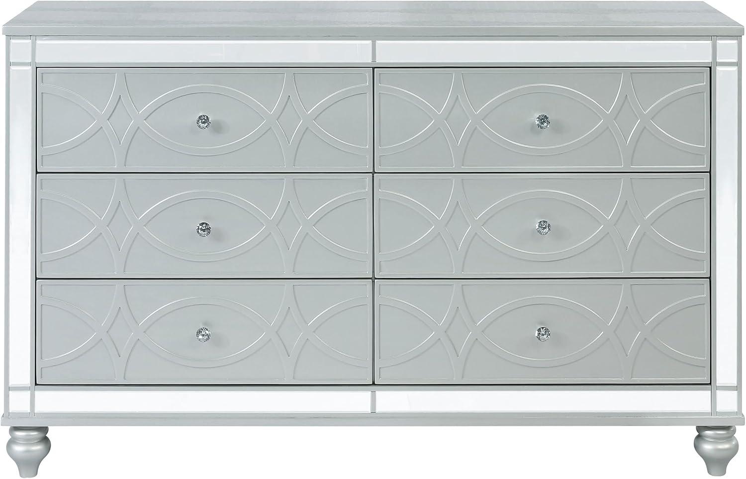 Gunnison 6-drawer Dresser Silver Metallic