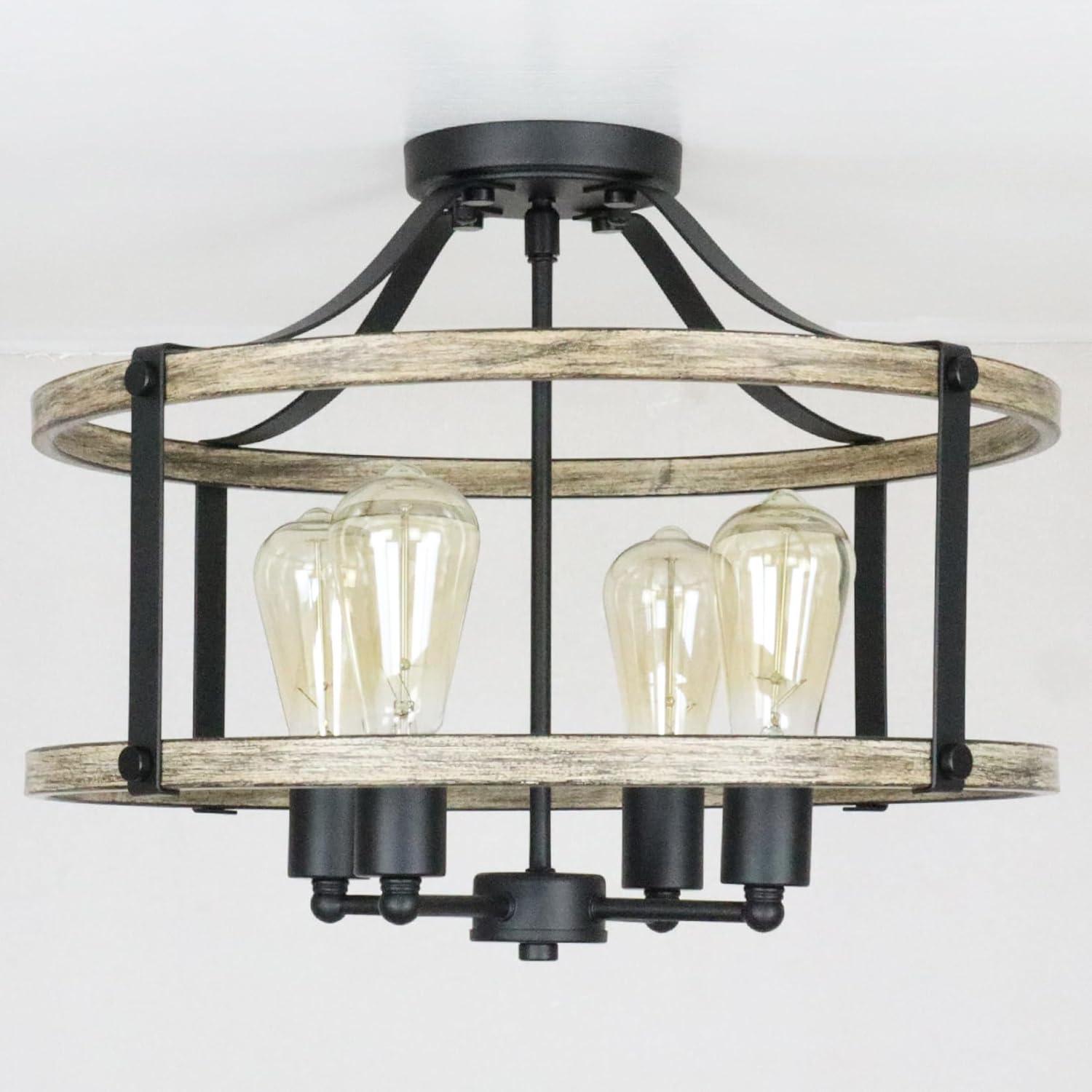 Farmhouse Ceiling Light Fixtures Ceiling Semi Flush Mount Chandelier