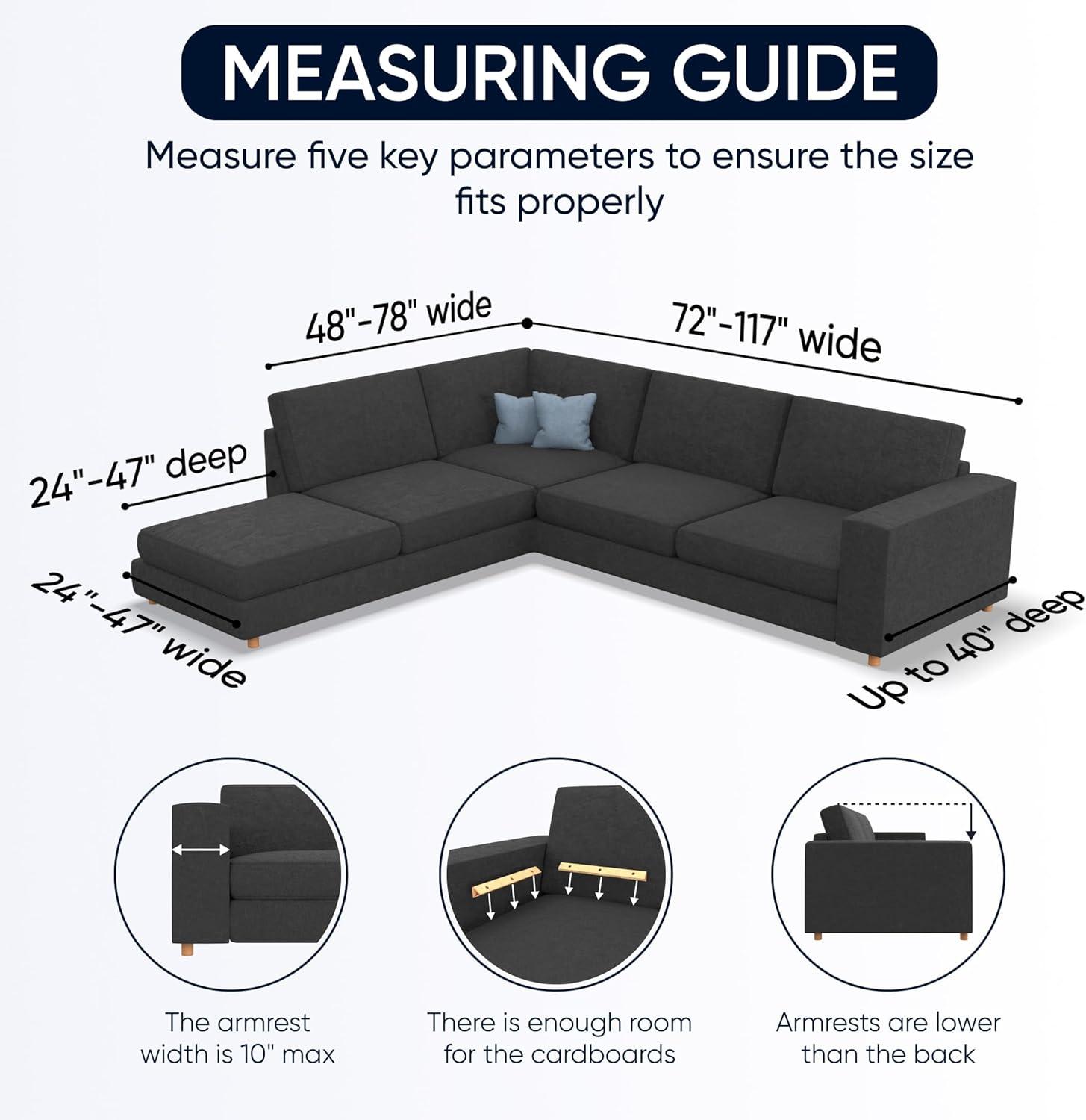 Stretchy Slipcover for Bumper Chaise Sectional - Easy to Clean & Durable (Left Chaise) - Microfibra Collection