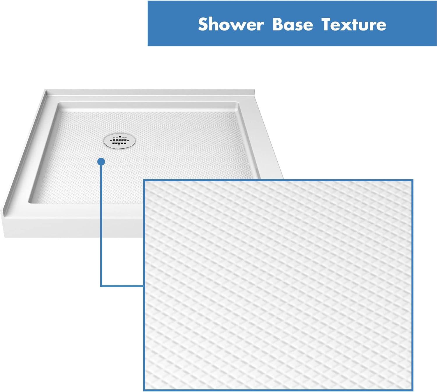 SlimLine 36" W x 76.75" H Framed Square Shower Stall and Base Included