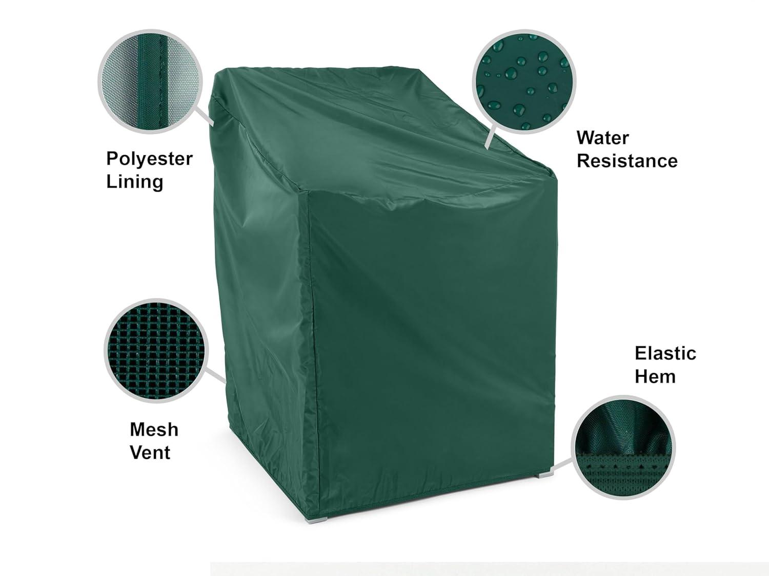 Covermates Outdoor Chair Cover - Light Weight Material, Weather Resistant, Elastic Hem, Seating and Chair Covers, 25W x 28D x 36H, Green