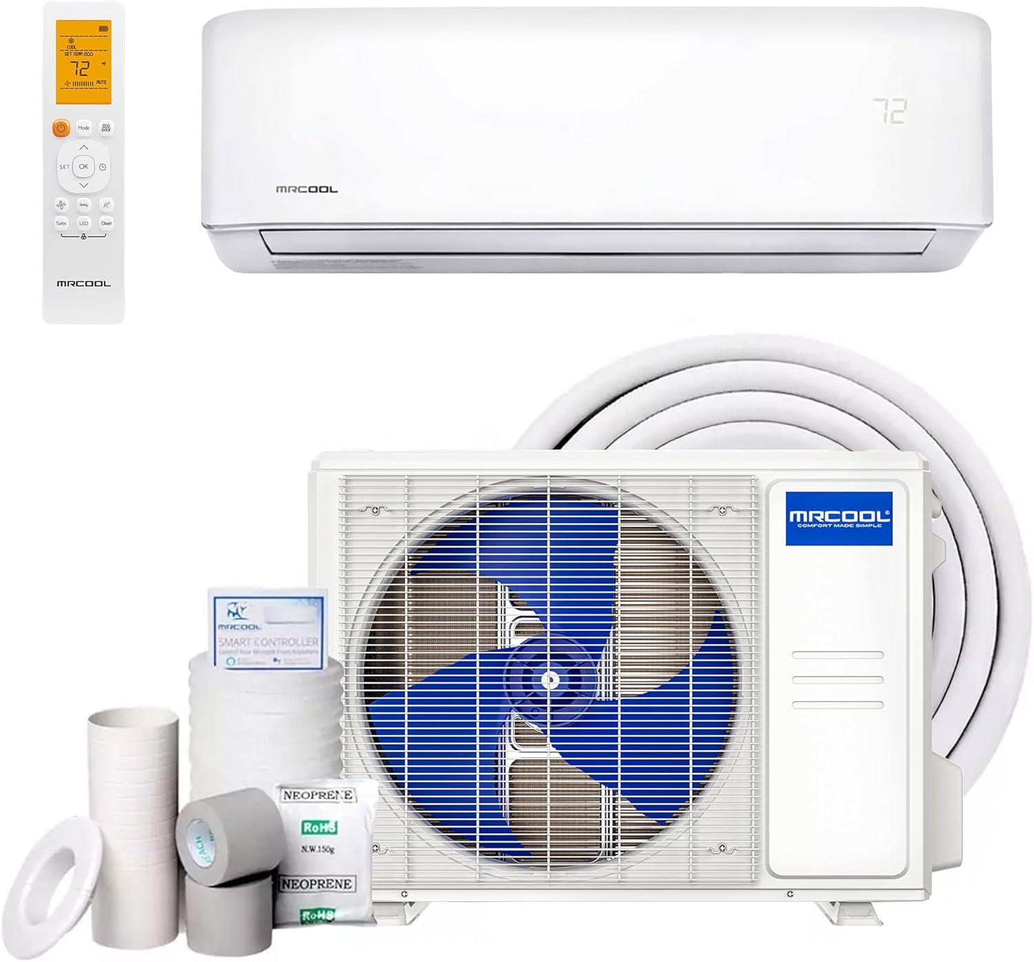 18k BTU White Ductless Heat Pump Split System with Remote