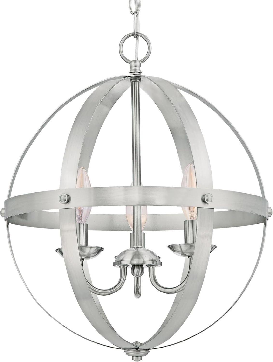 Westinghouse 6341900 Stella Mira Three-Light Indoor Chandelier, Brushed Nickel Finish