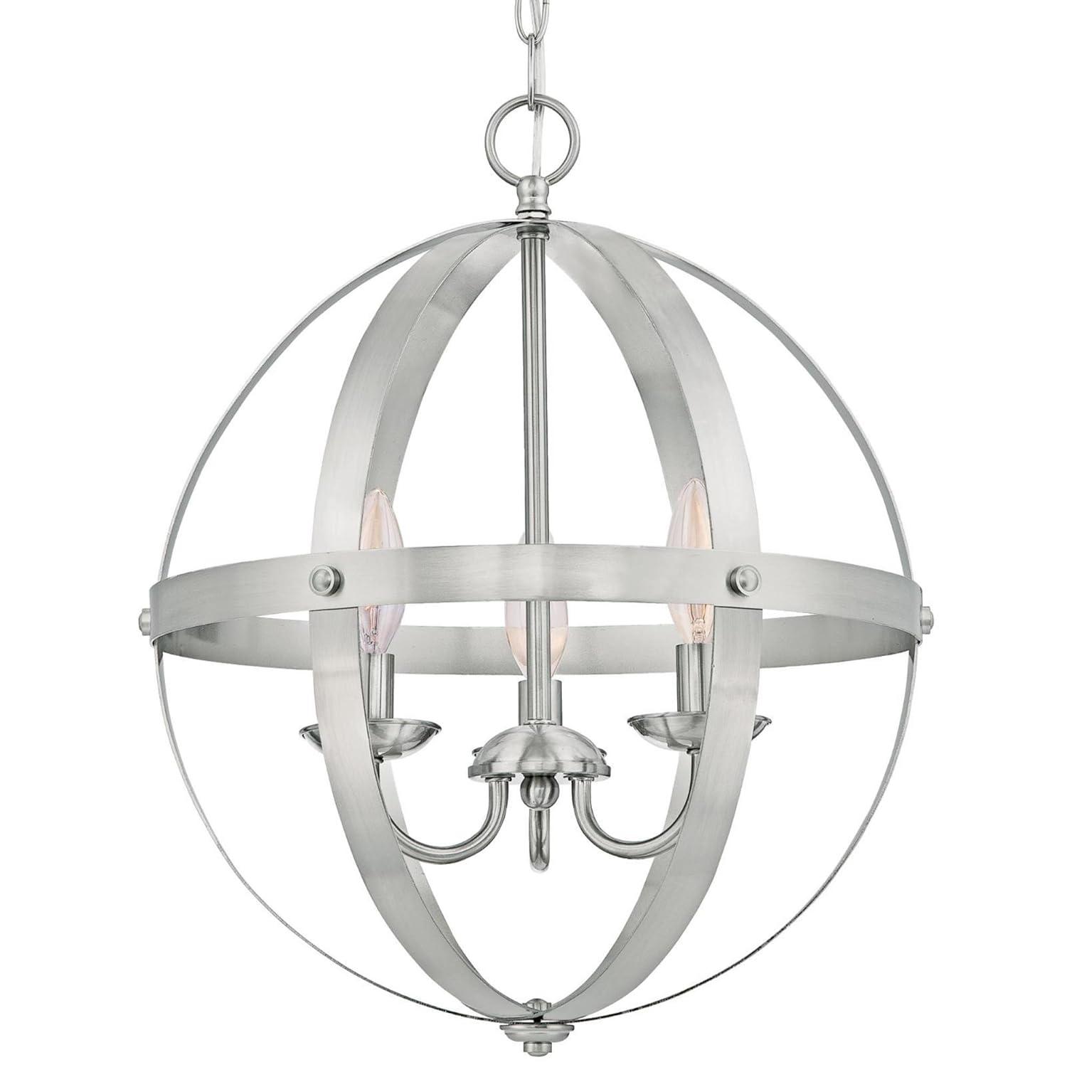 Stella Mira Three Light Pendant, Brushed Nickel