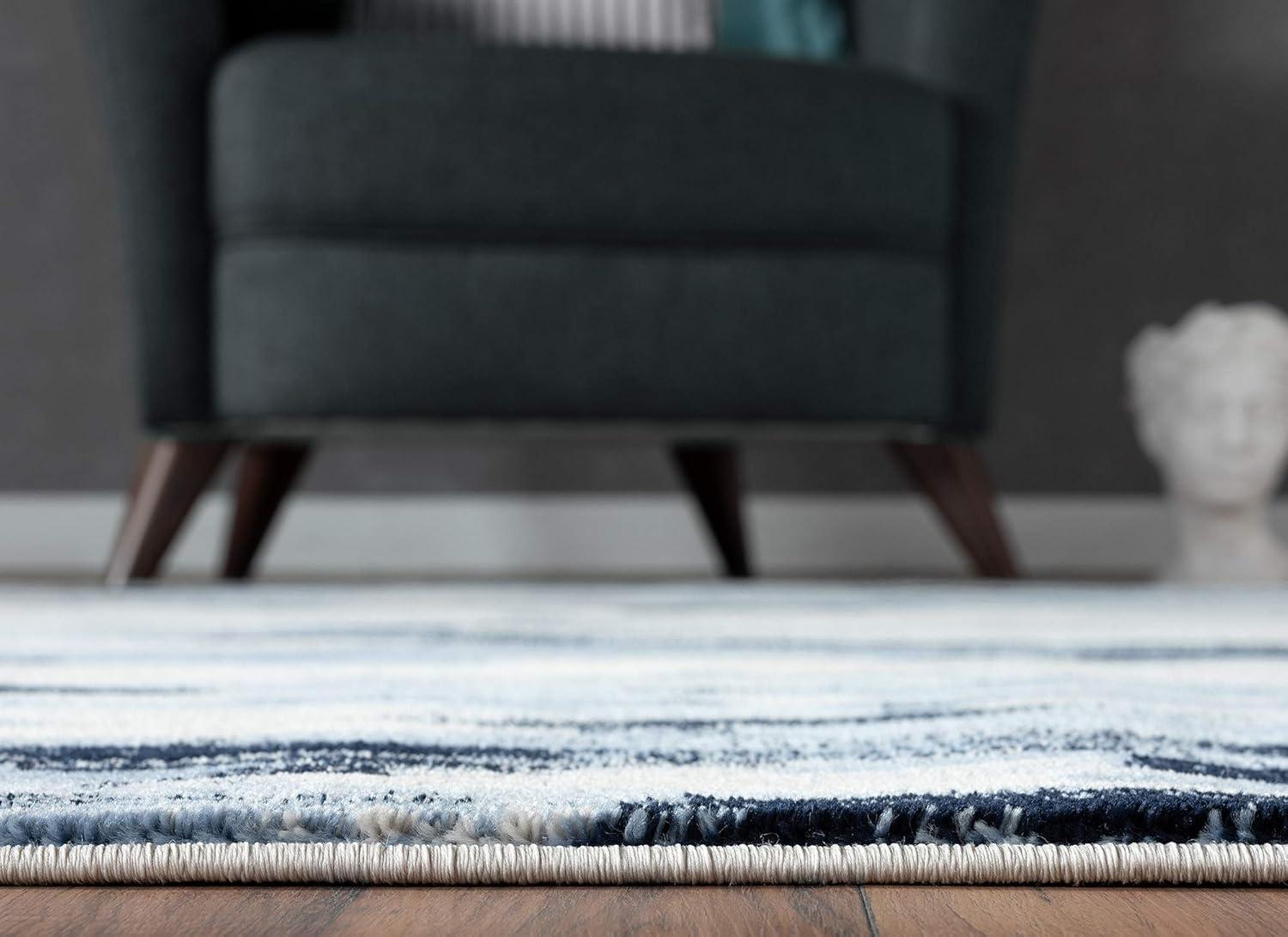 Aerilyn Abstract Blue/Beige Area Rug