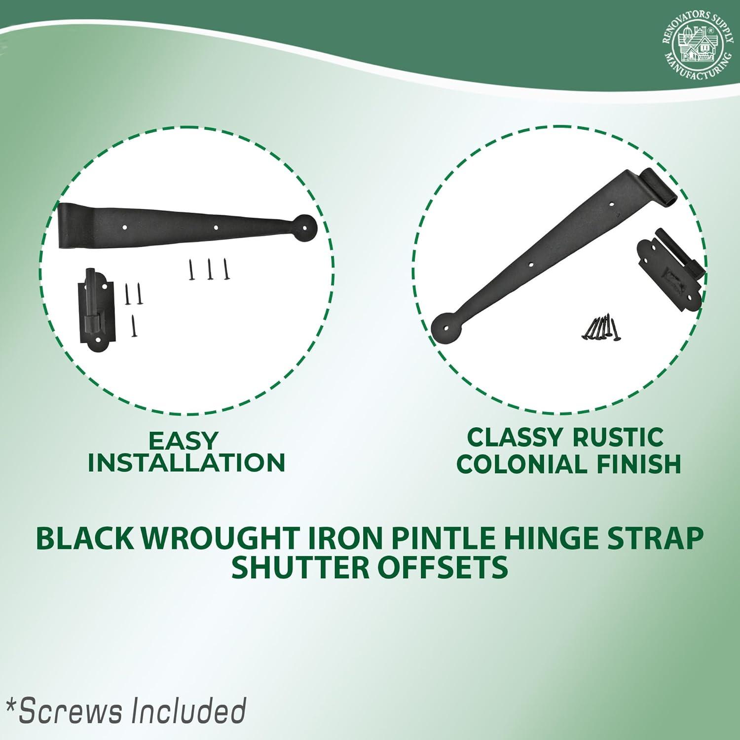 Pintle Shutter Offset Wrought Iron Strap Hinge