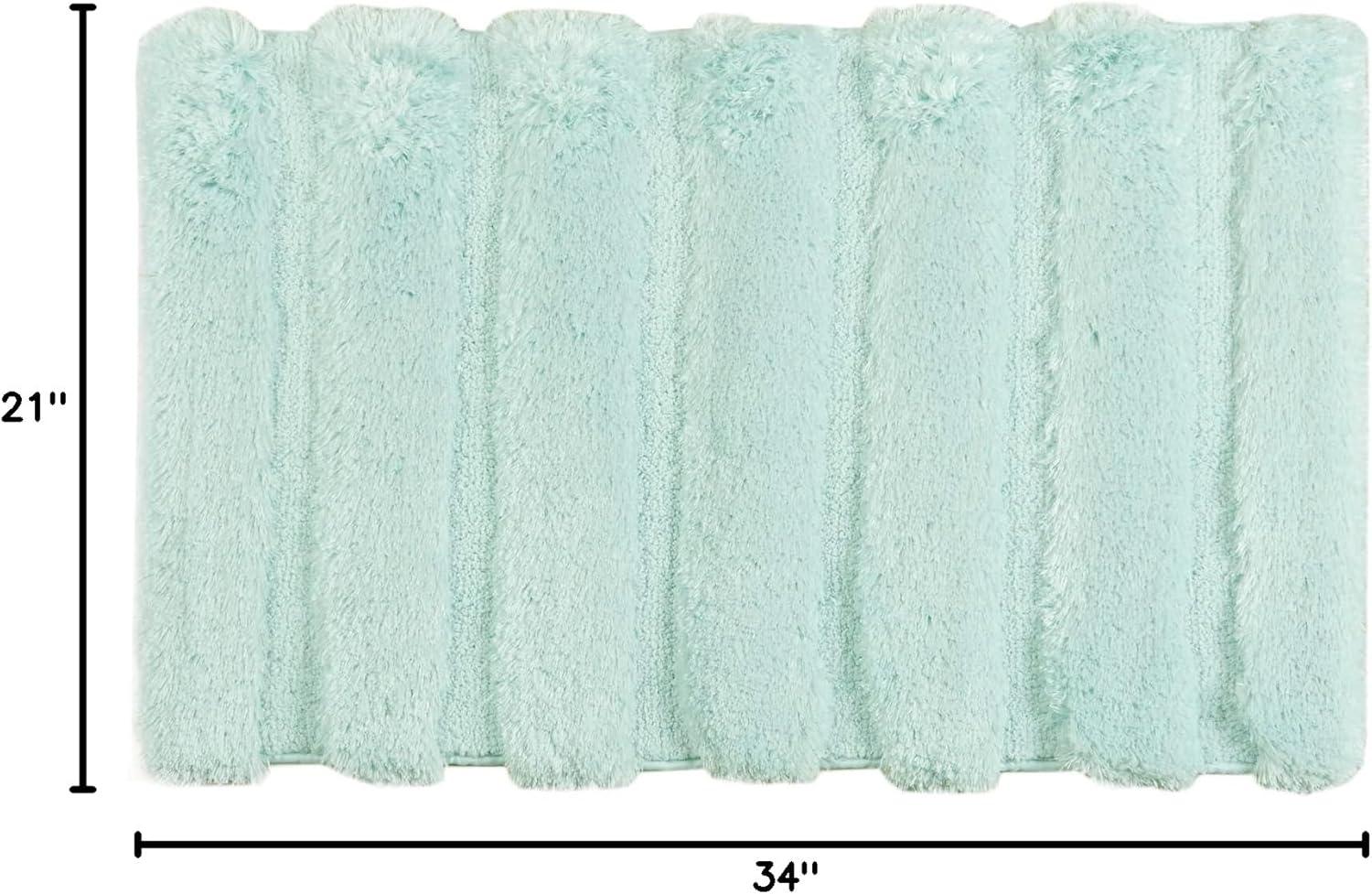 Tufted Pearl Channel Fade and Stain Resistant Solid Bath Rug