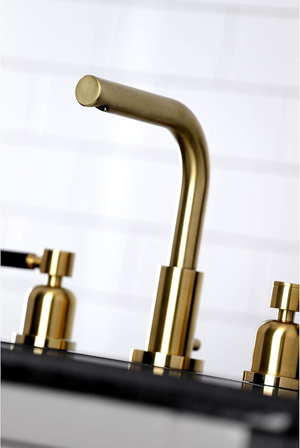 Kingston Brass Kingston Brass Kaiser Two-Handle 3-Hole Deck Mount Widespread Bathroom Faucet with Brass Pop-Up Drain FSC8955DL