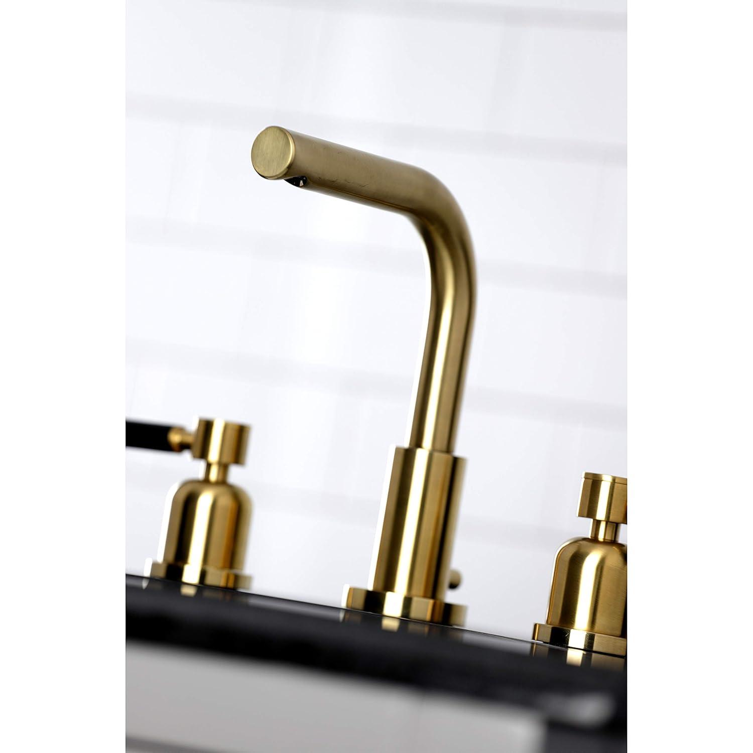 Kingston Brass Kingston Brass Kaiser Two-Handle 3-Hole Deck Mount Widespread Bathroom Faucet with Brass Pop-Up Drain FSC8955DL