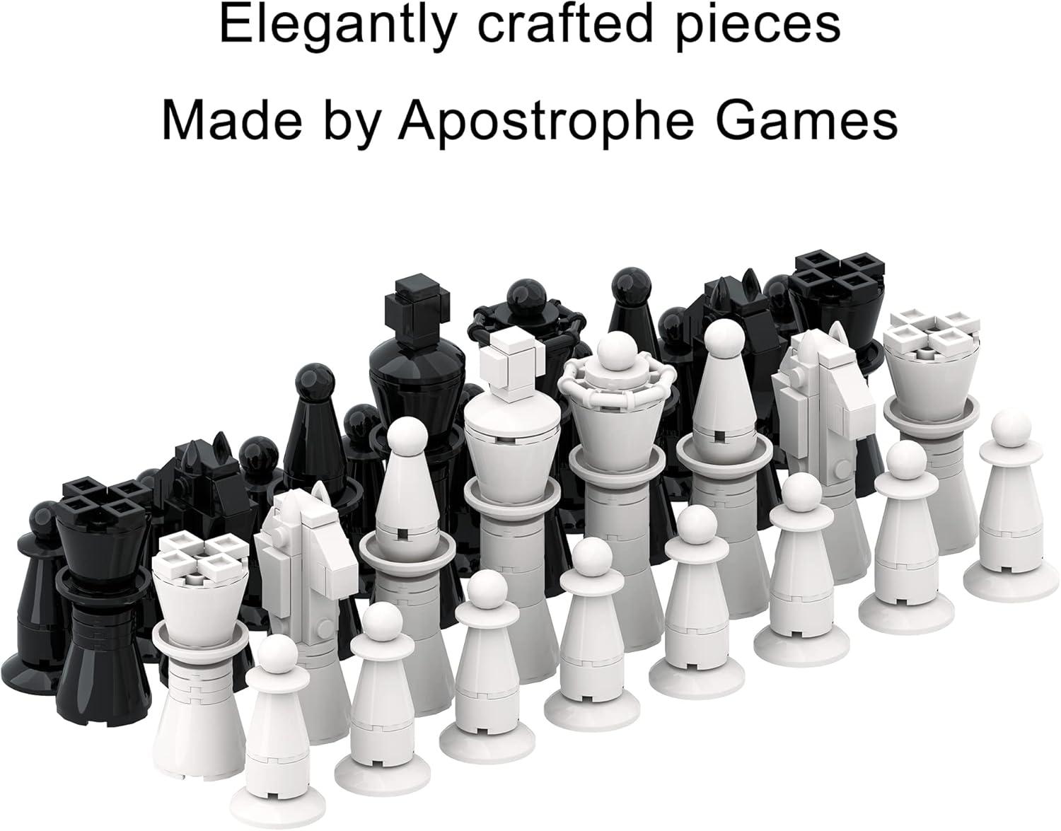 Apostrophe Games Elegant Building Block Chess Set - 1024pcs