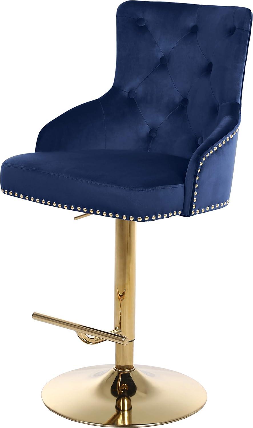 Meridian Furniture Claude Navy Velvet Adjustable Stool