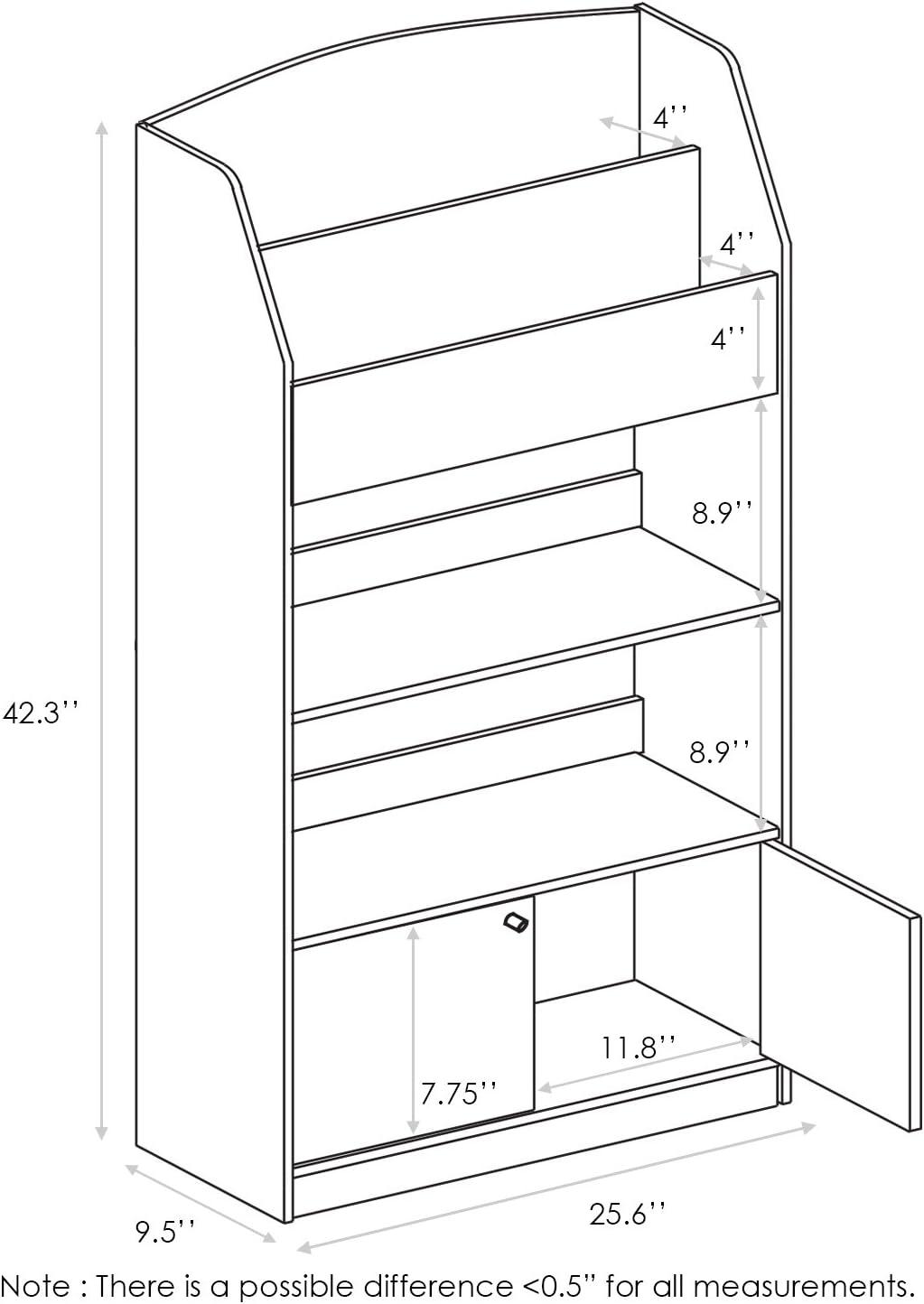 Kidkanac Magazine & Bookshelf with Toy Storage Cabinet, Pink