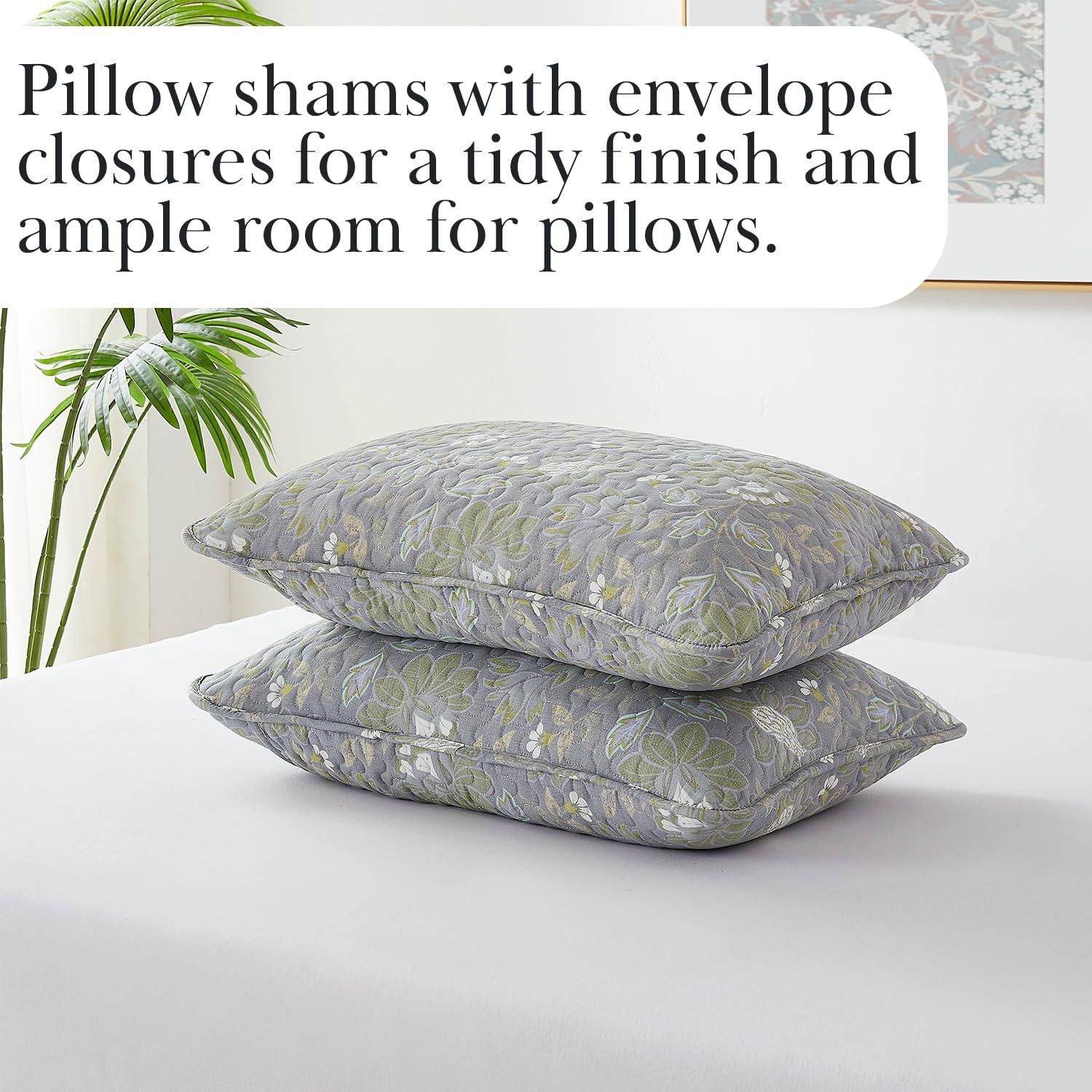 Southshore Fine Living Oversized Lightweight Infinite Blossom 3-Piece Quilt Set Blue Full / Queen