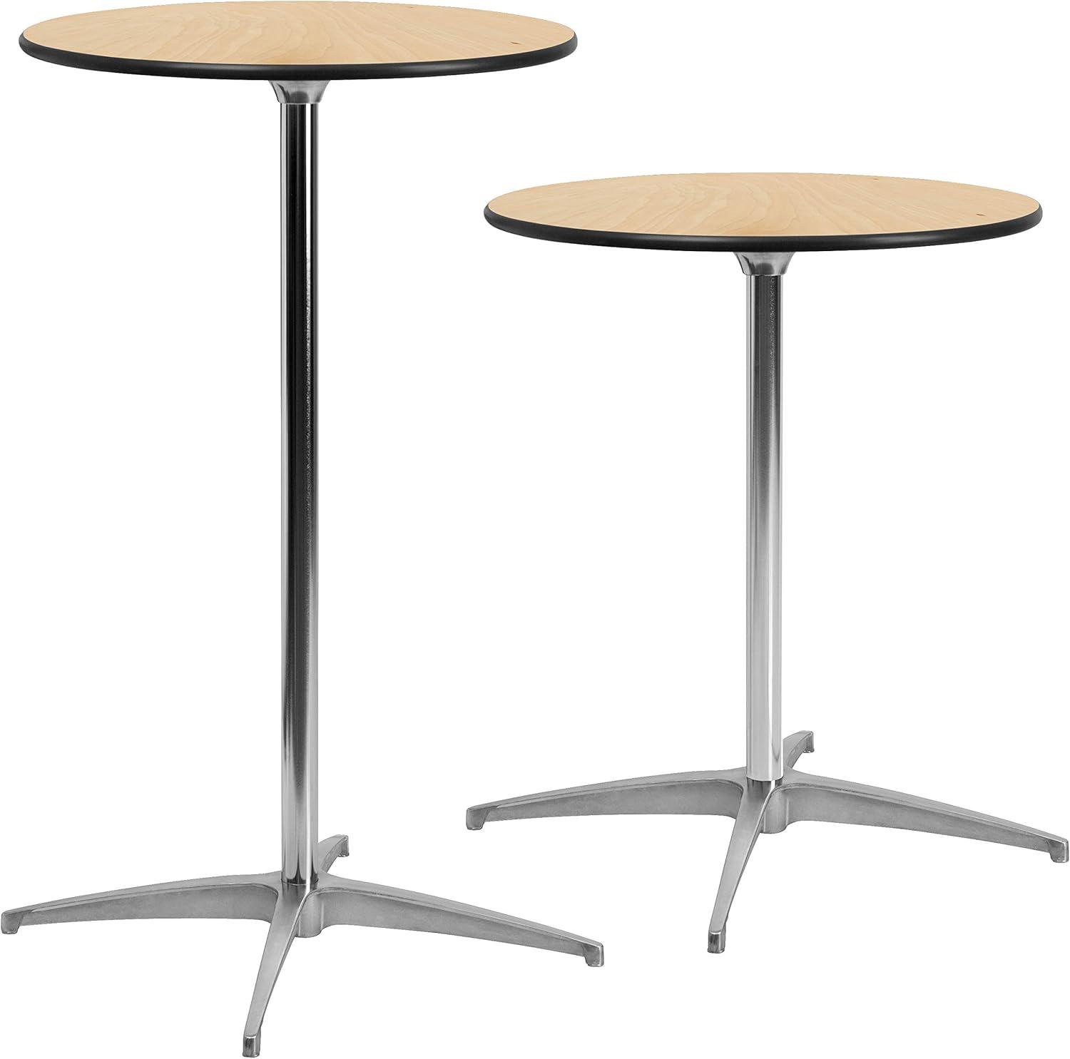 Flash Furniture Marrel Round Wood Cocktail Table with Columns by Flash Furniture