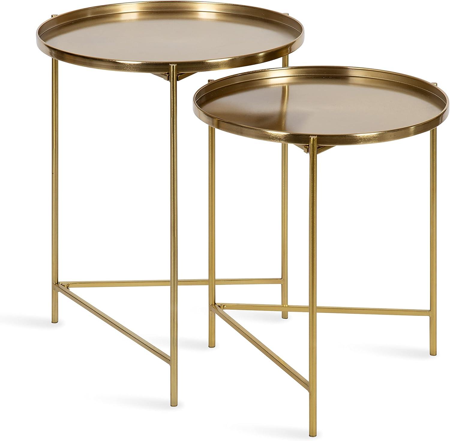 Kate and Laurel Ulani Round Metal Accent Table Set