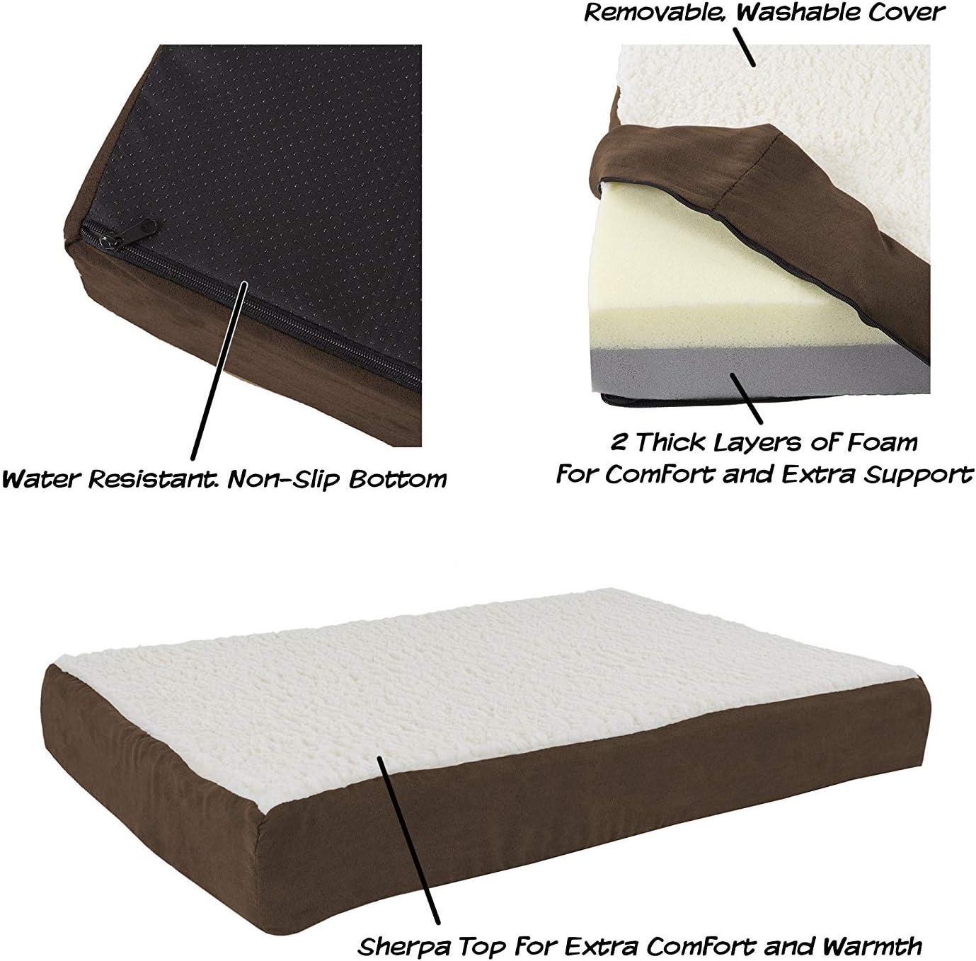 PETMAKER Orthopedic Dog Bed - Memory Foam Crate Mat with Machine Washable Cover