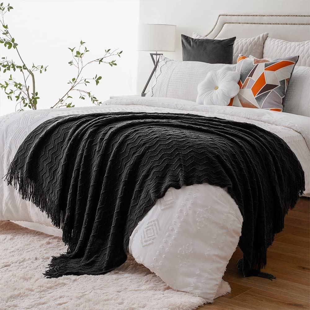 Battilo Home Throw Blanket for Couch, Textured Soft Throw Blankets, Decorative Knitted Blanket for Home Living Room Decor, 50"x60" | Wayfair