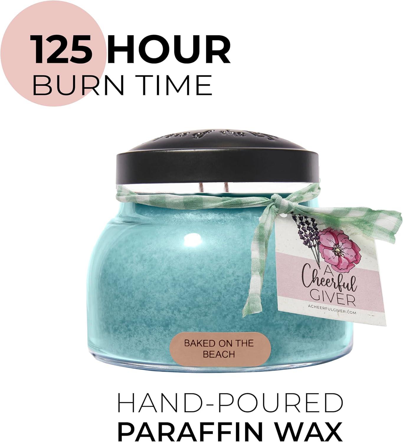 Baked on the Beach Blue Scented Candle with Black Lid