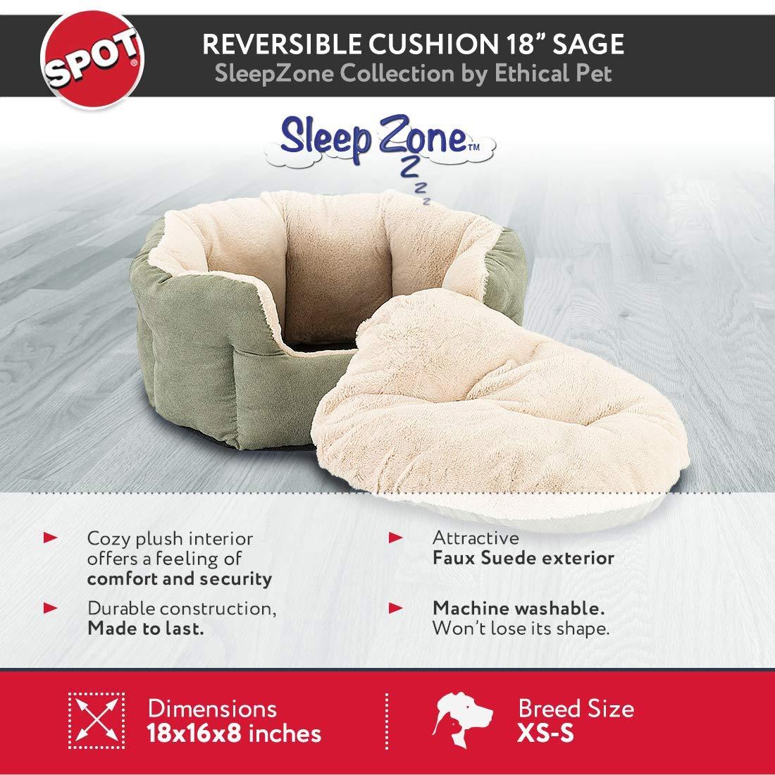 WorldWise Imports Reversible Faux Suede Cushion, 18" x 16" x 8", Sage