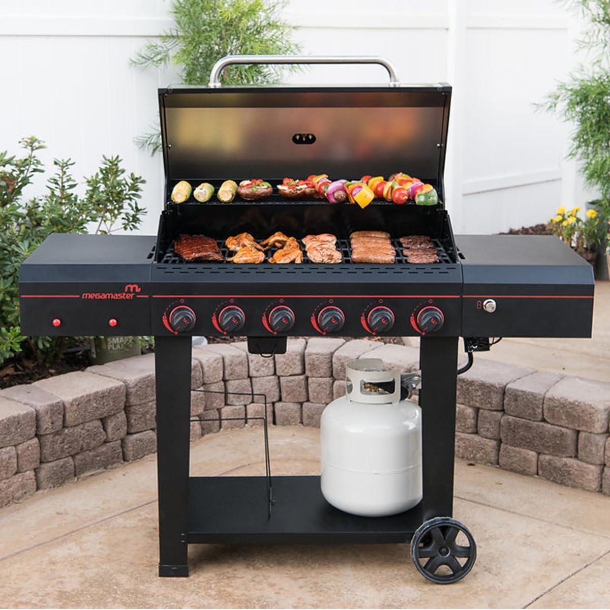 Megamaster 6 - Burner Freestanding Liquid Propane Gas Grill