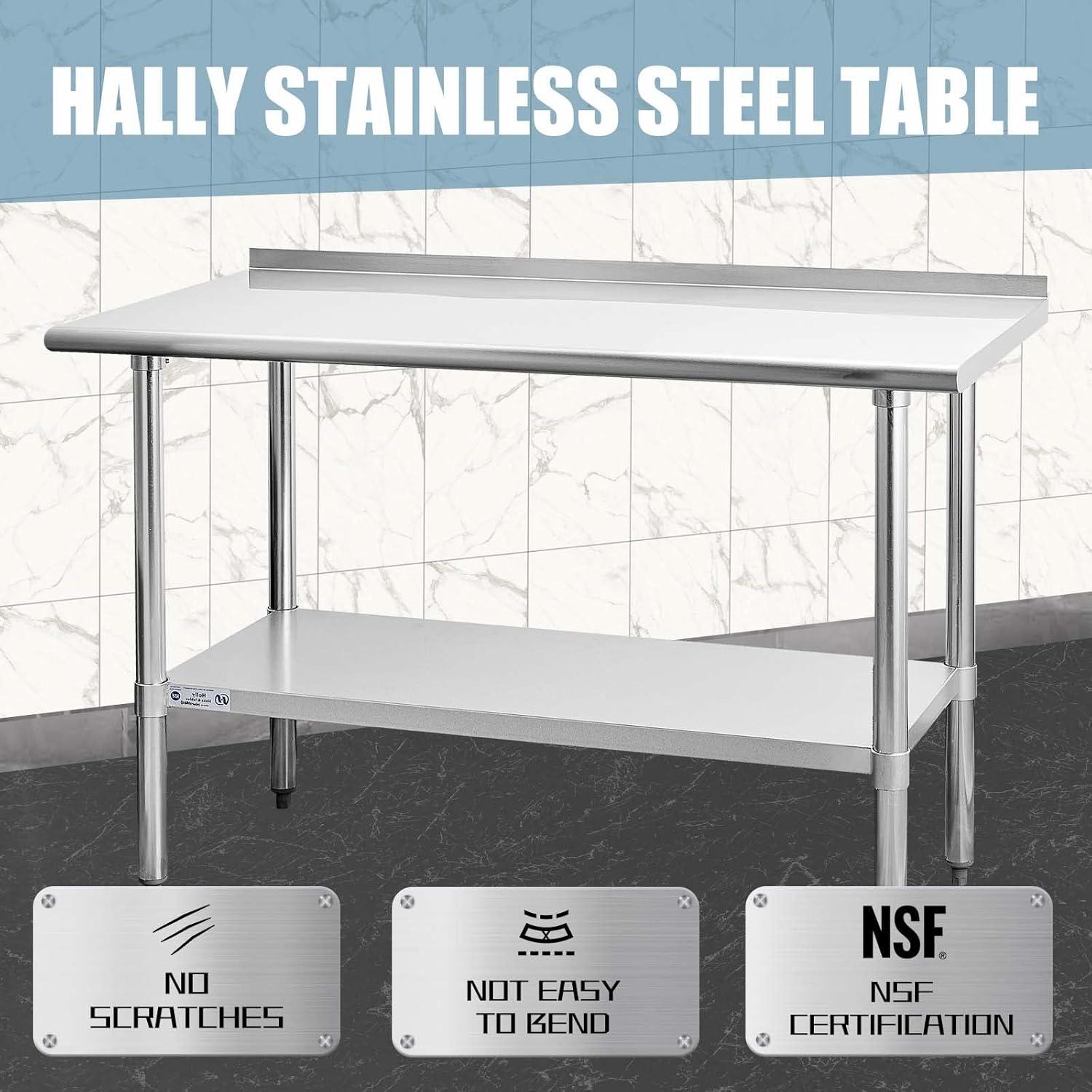 Stainless Steel 24 x 60 Inch Prep and Work Table with Undershelf