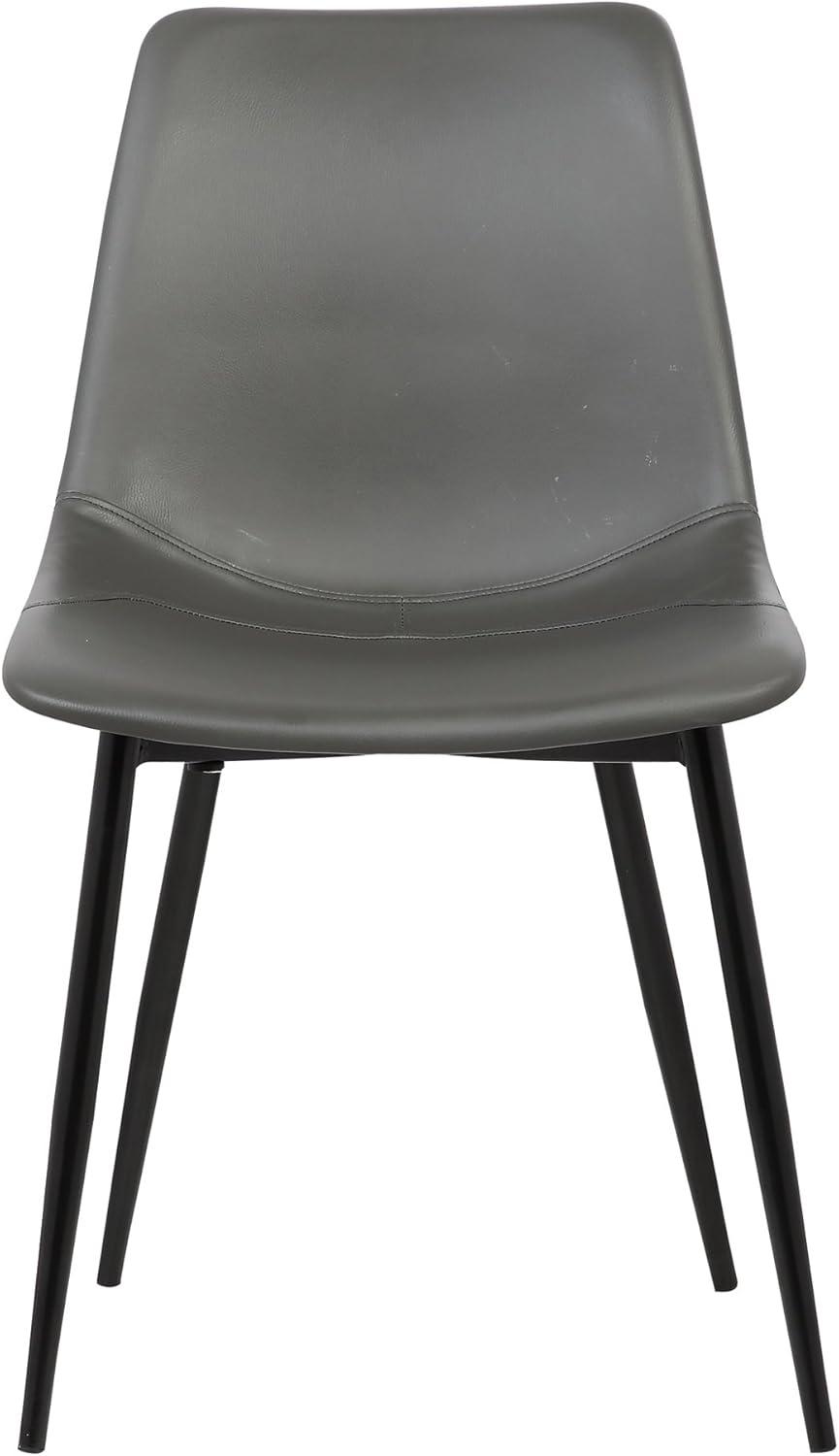 Monte Gray Faux Leather Upholstered Metal Arm Chair