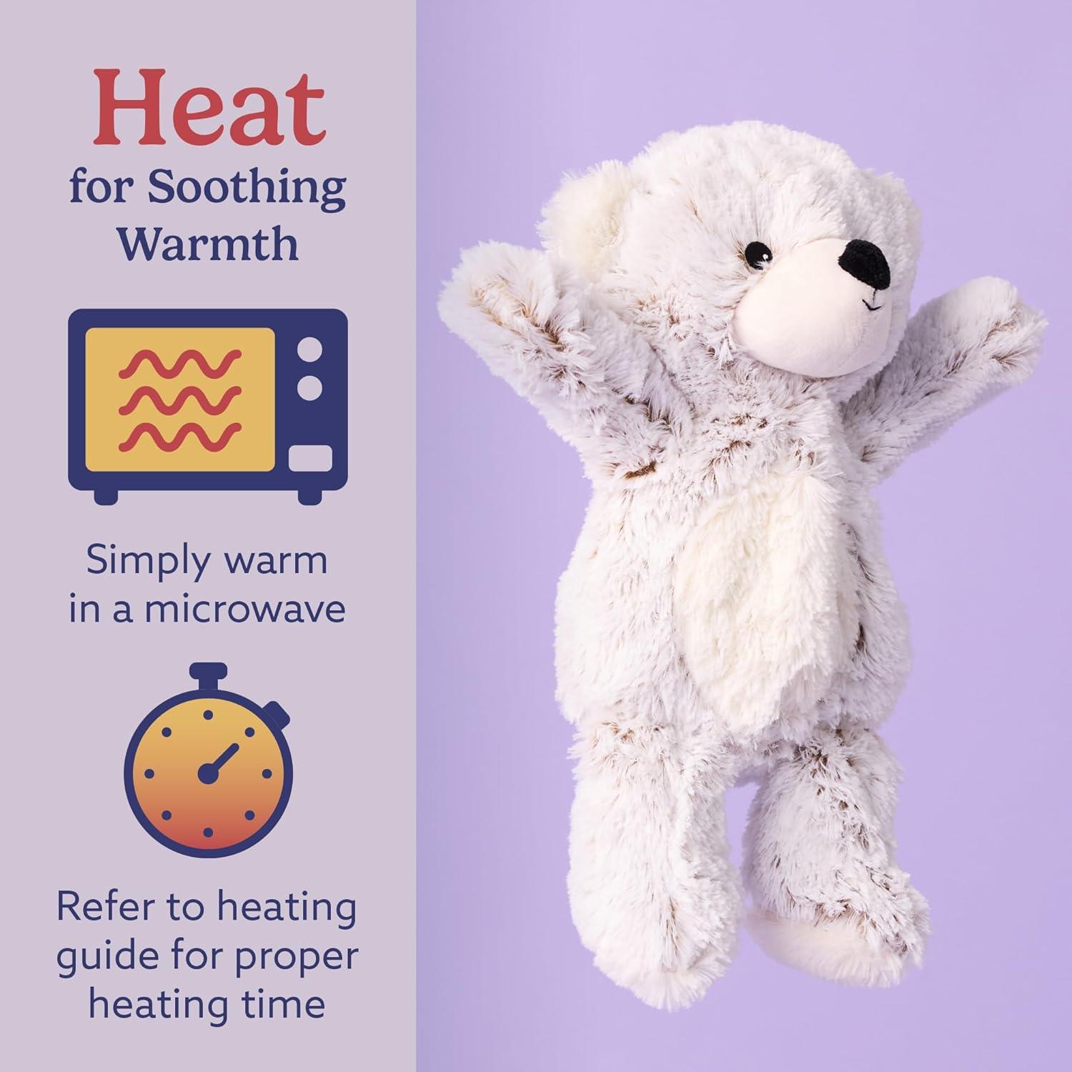 Blue Marshmallow Bear Warmies - Cozy Plush Heatable Lavender Scented Stuffed Animal