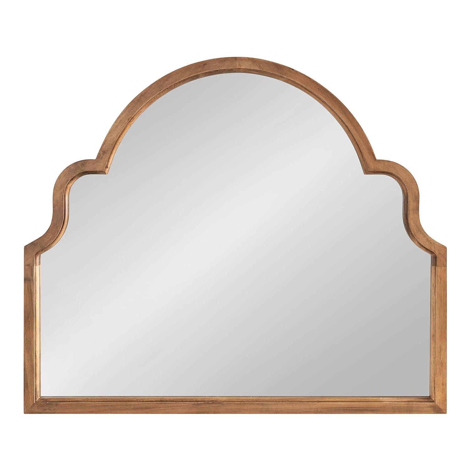 Kate and Laurel Hogan Wood Arch Mirror, 36x30, Rustic Brown