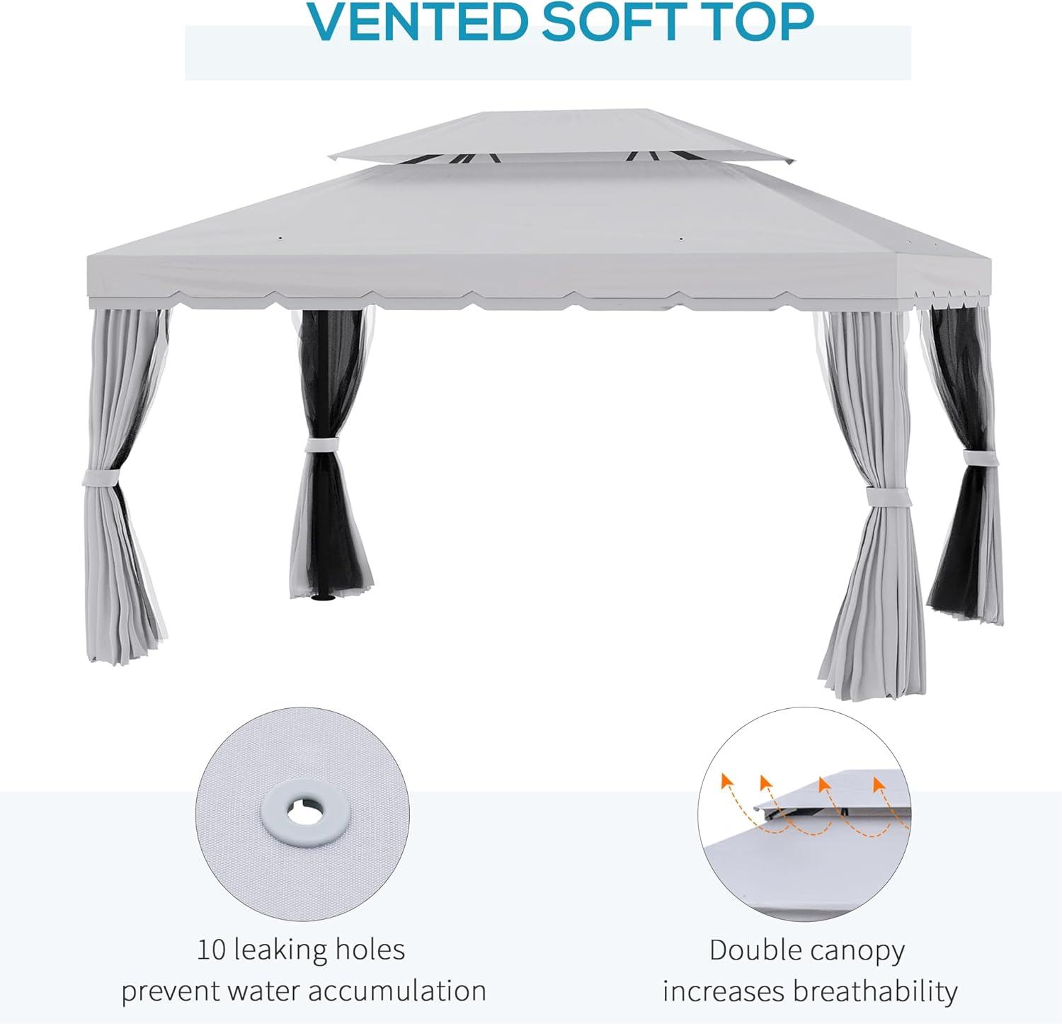 Outsunny 10' x 13' Canopy Shelter Gazebo, Lightweight