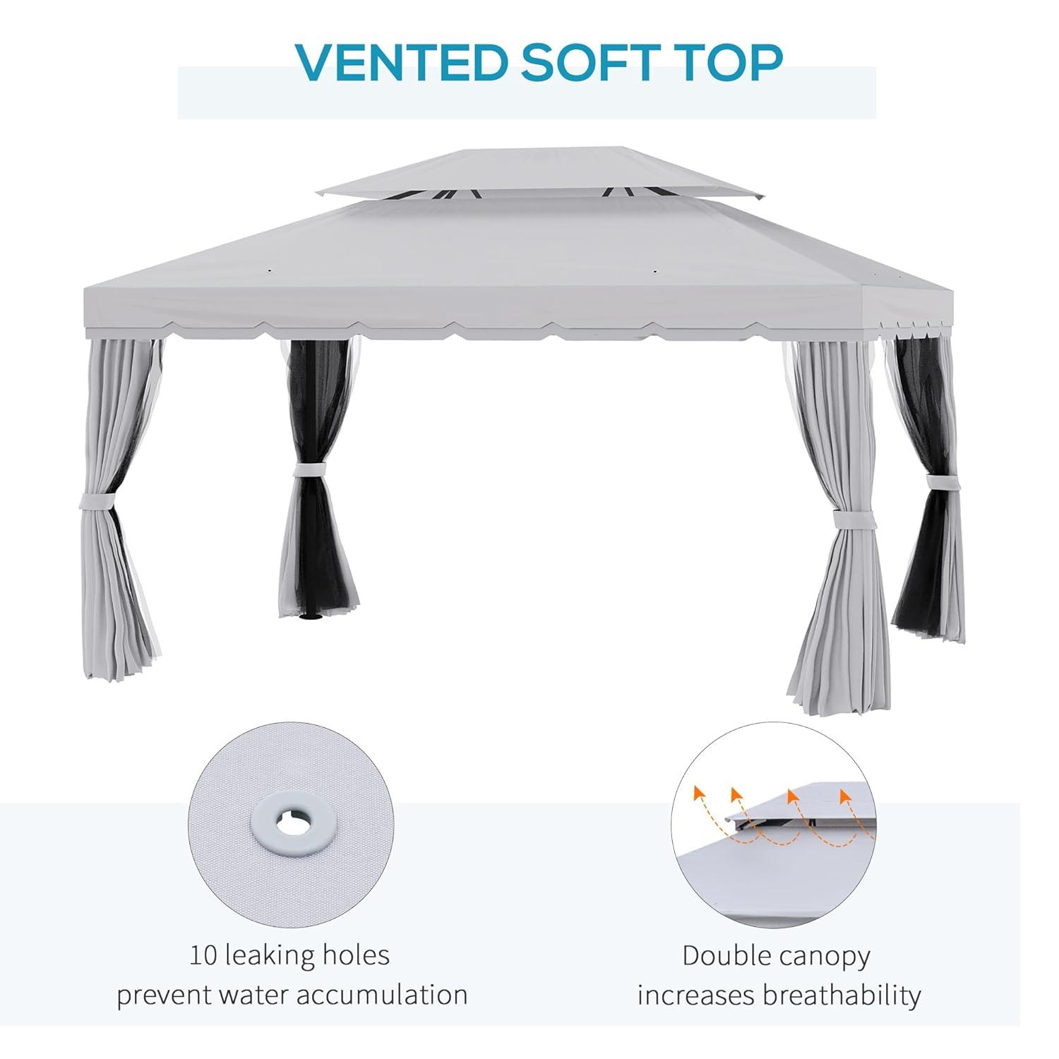 Outsunny 10' x 13' Canopy Shelter Gazebo, Lightweight