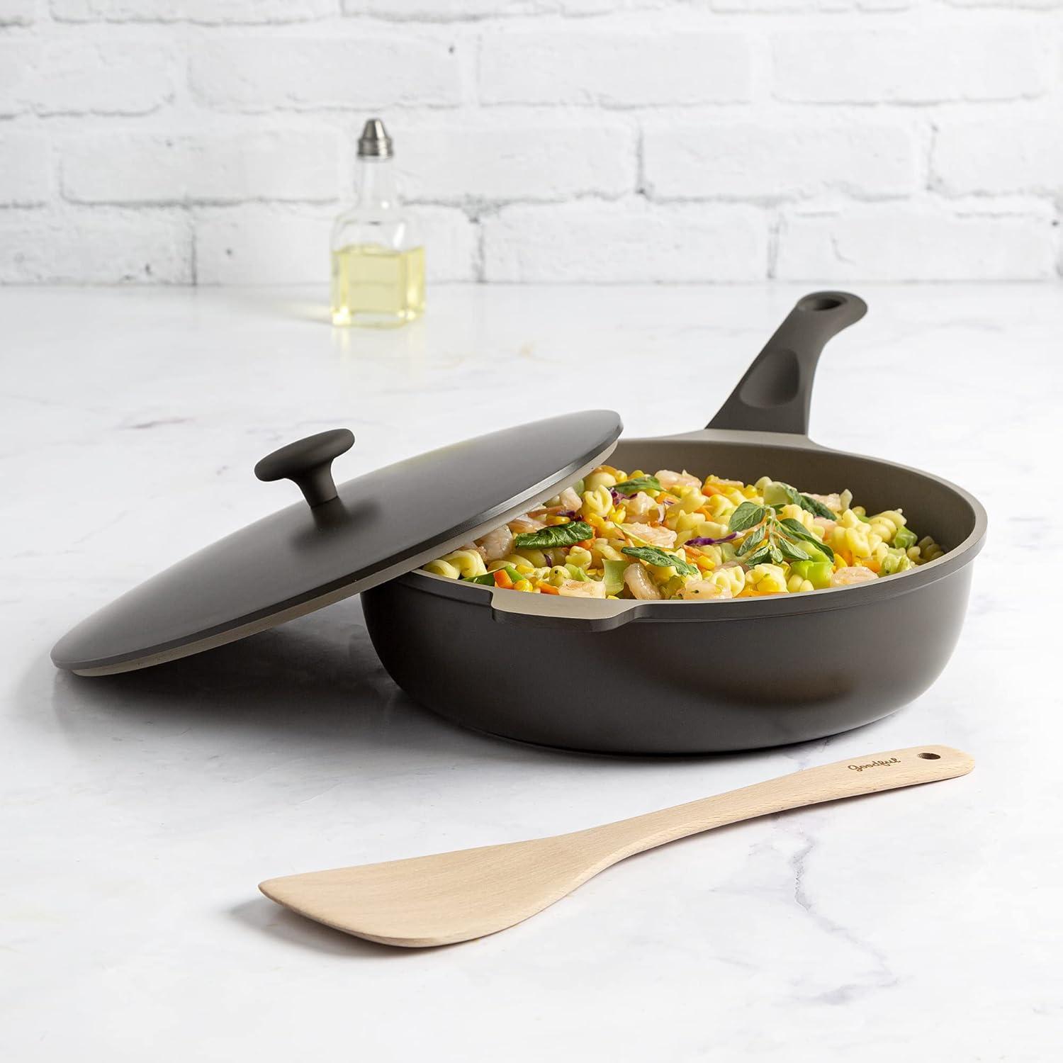 Graphite Cast Aluminum Nonstick Pan with Lid and Turner